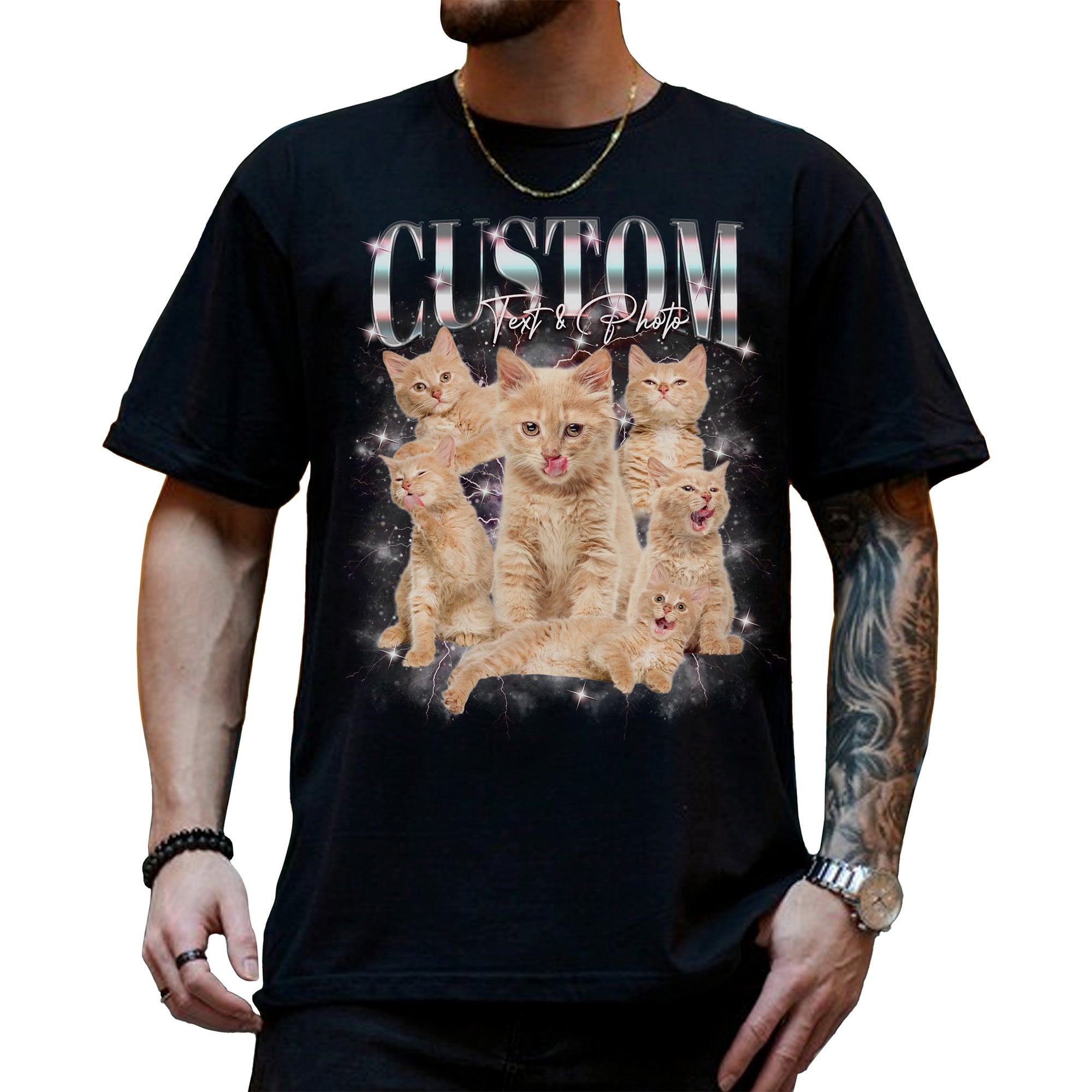 Custom Photo Bootleg Rap Shirt with Girlfriend's Face for Boyfriend, Vintage Graphic Shirt for Men 5
