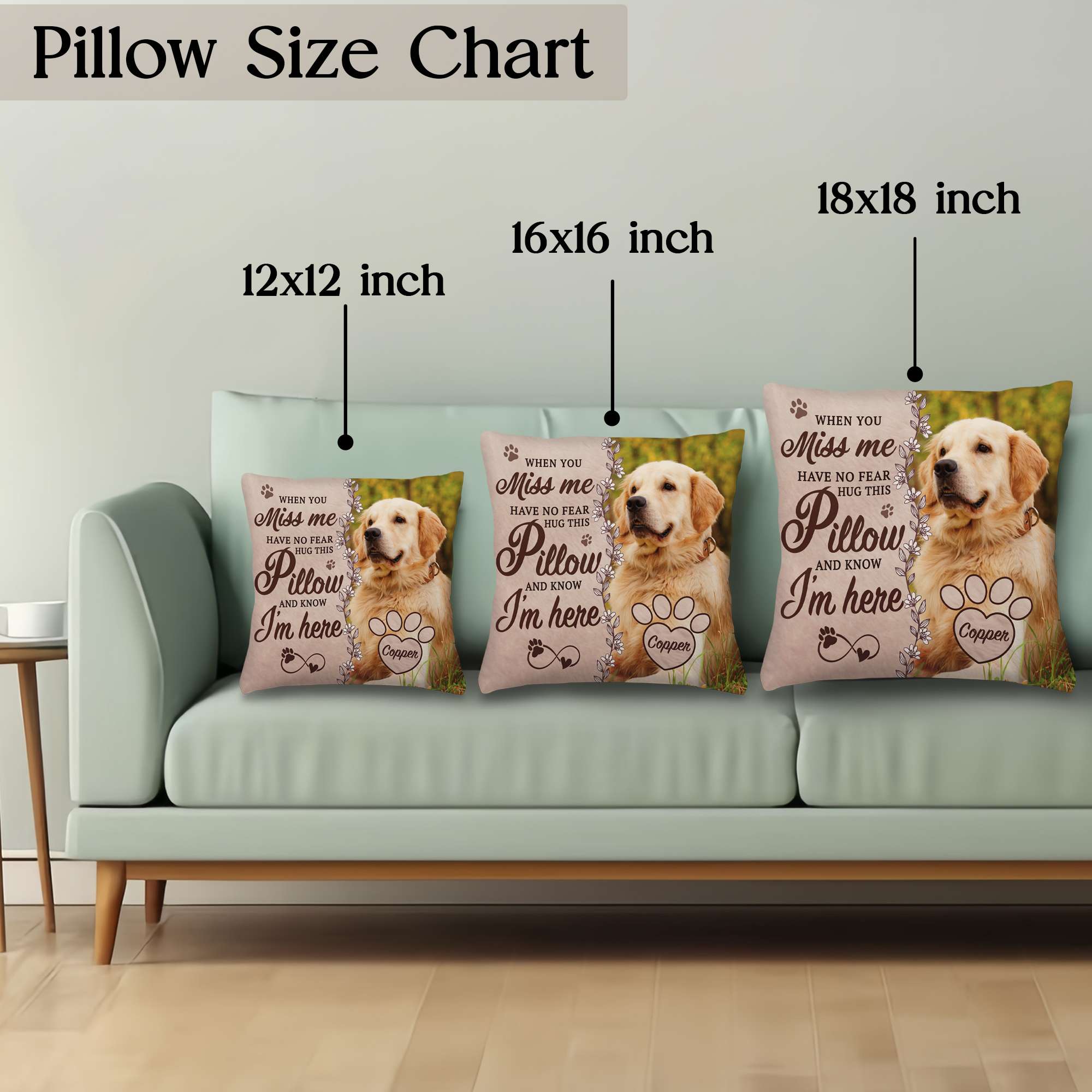 Personalized Pet Memorial Pillow with Photo, Dog Memorial Gifts for Loss of Dogs Cats, Pet Photo Gifts for Dog Lovers