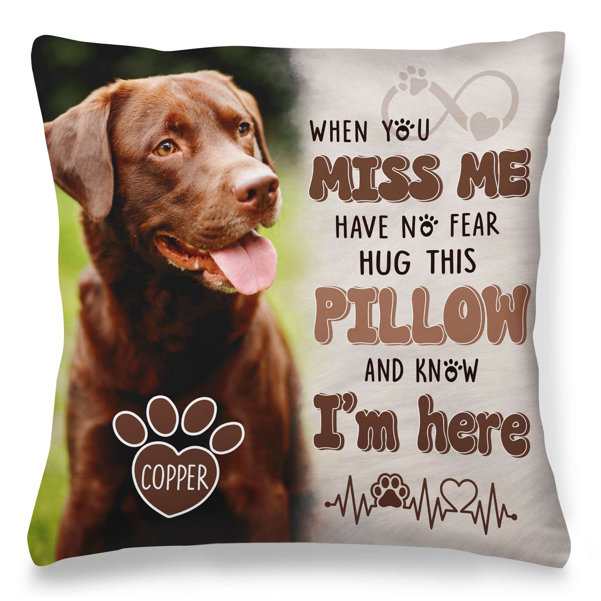 Personalized Pet Memorial Throw Pillow, Dog Memorial Gifts for Loss of Dog, Photo Gifts for Dog Lovers, In Memory of Dog Gifts, Loss of Dog Sympathy Gift