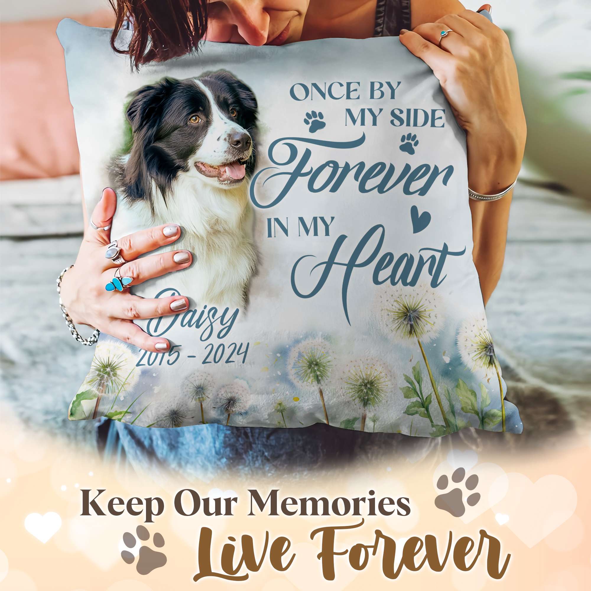 Personalized Pet Memorial Pillow with Photo, Dog Memorial Gifts for Loss of Dog, Memory Dog Loss Gift, Dog Passing Away Gifts Personalized