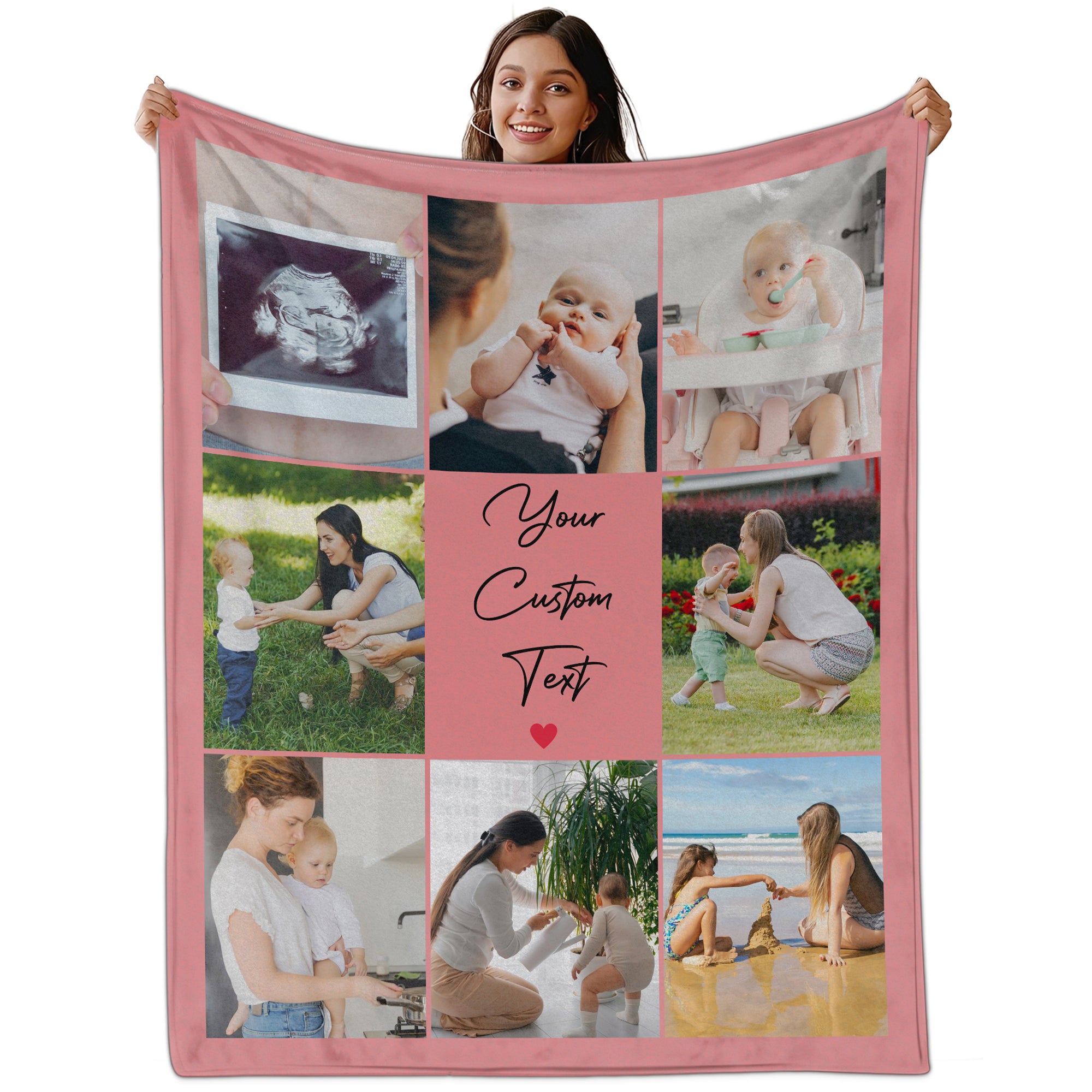 Customized Mom Blankets with Photos, Custom Memorial Blankets with Photo Text, Customizable Blanket with Pictures 2