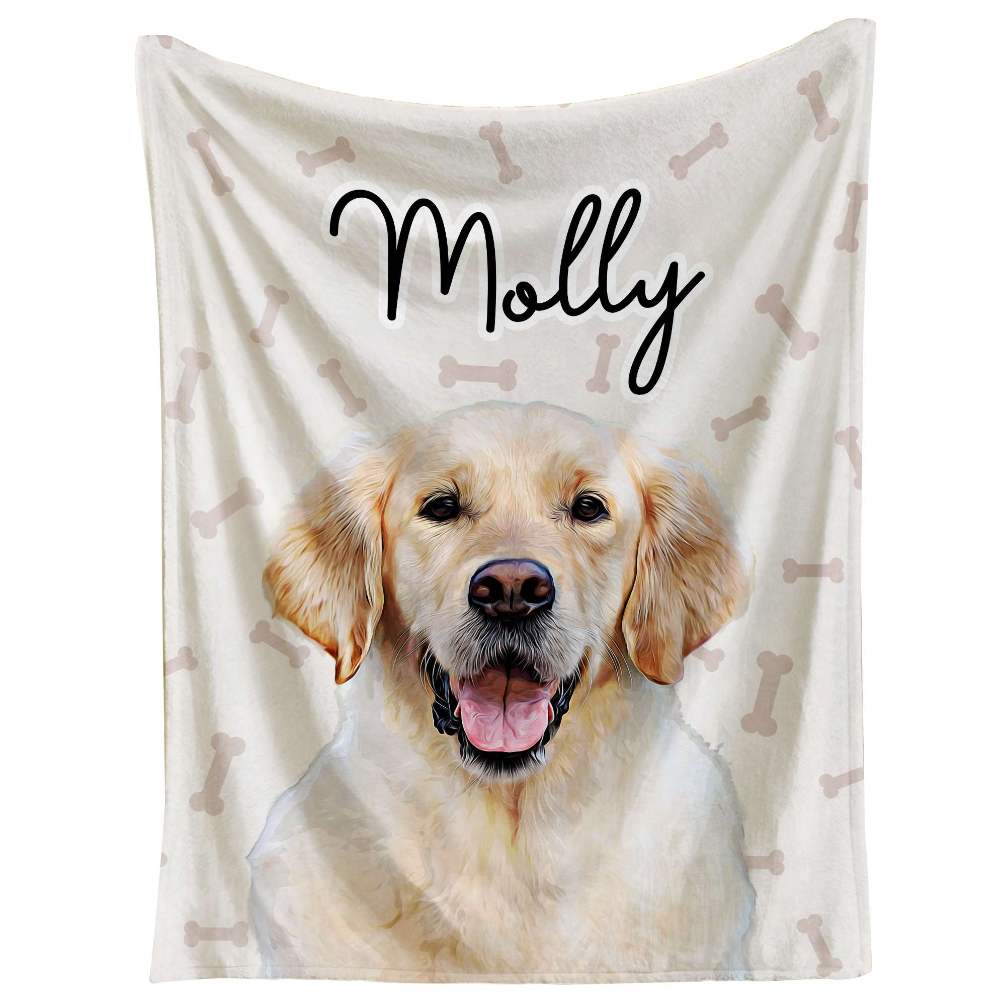 Custom Dog Blanket with Photo and Text, Personalized Pet Blanket for Dogs, Custom Flannel Blanket with Picture, Personalized Pet Memorial Gifts for Dogs