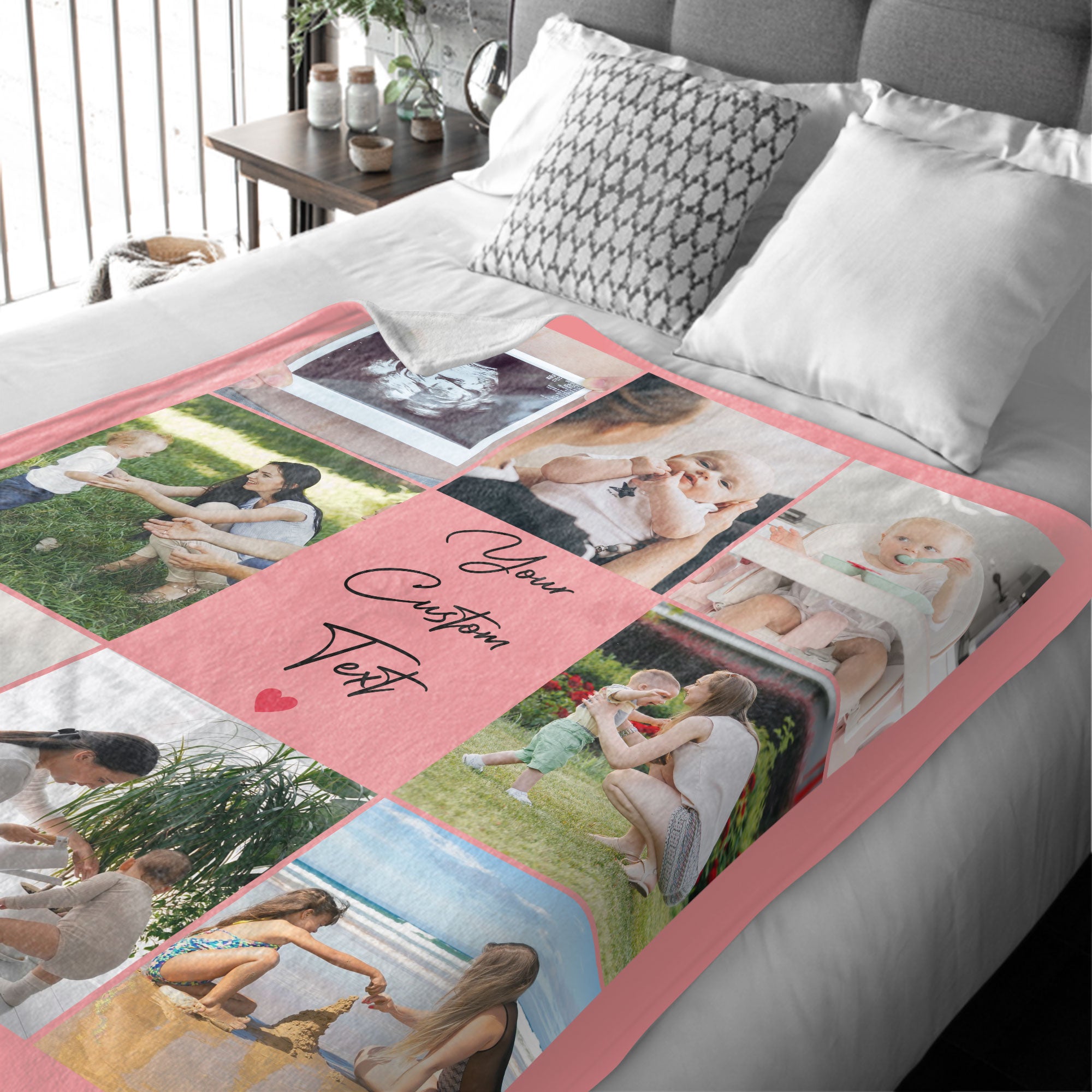 Customized Mom Blankets with Photos, Custom Memorial Blankets with Photo Text, Customizable Blanket with Pictures 2