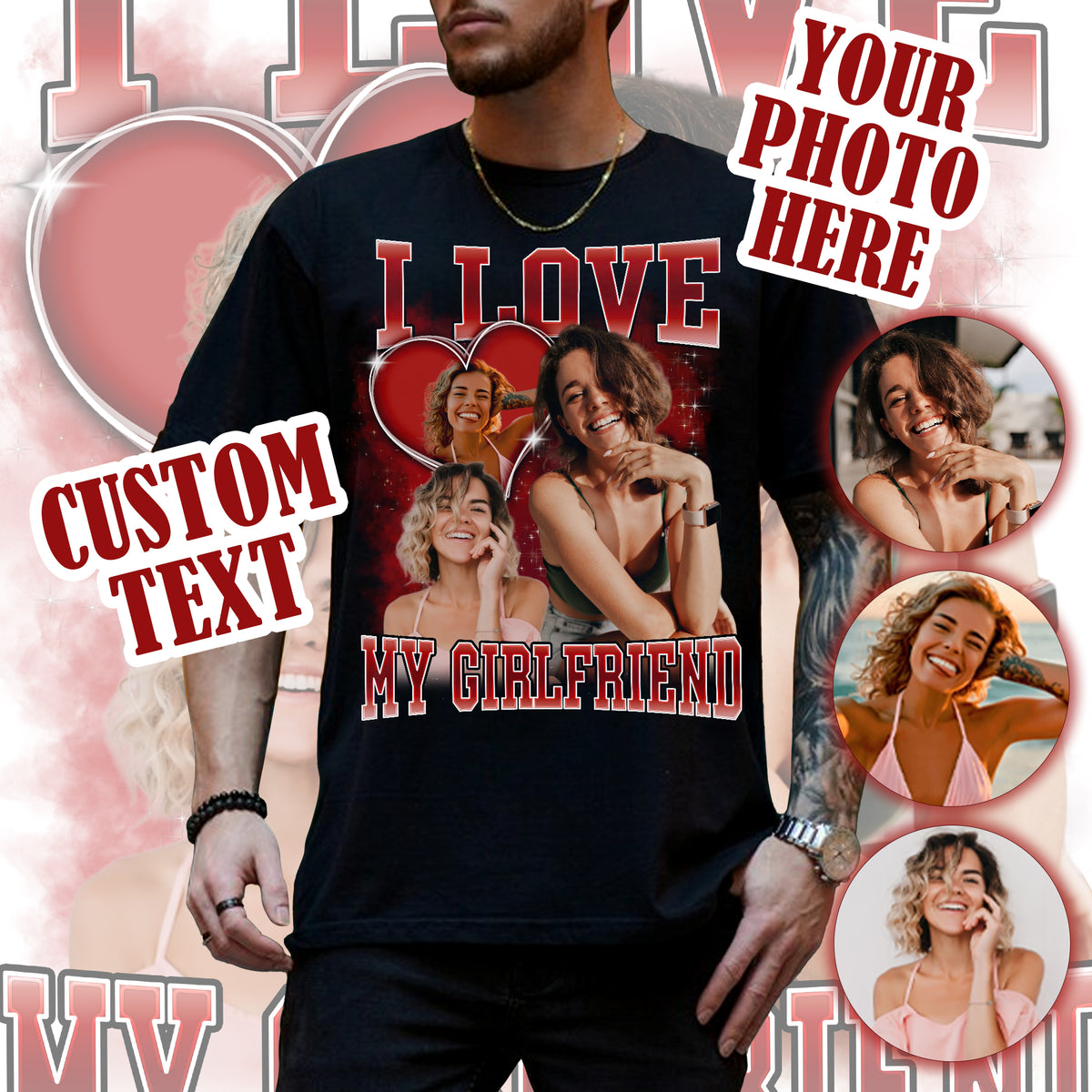 Custom Bootleg Rap Tee Shirt for Women and Men, Custom Face and Photo ...