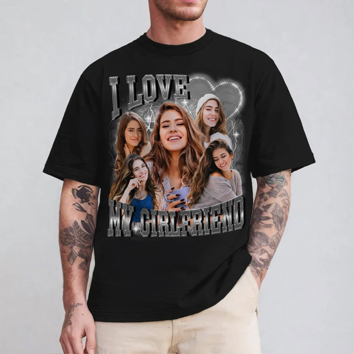 Custom Retro Bootleg Tee, Design Your Own Shirt with Face, Name & Phot ...