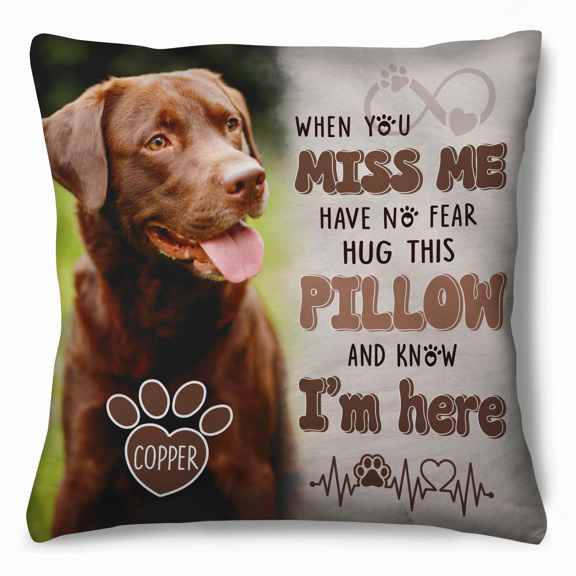 Personalized Pet Memorial Throw Pillow with Photo, Pet Loss Gifts Dog, In Memory of Dog Gifts, Pet Photo Gifts for Dog Lovers