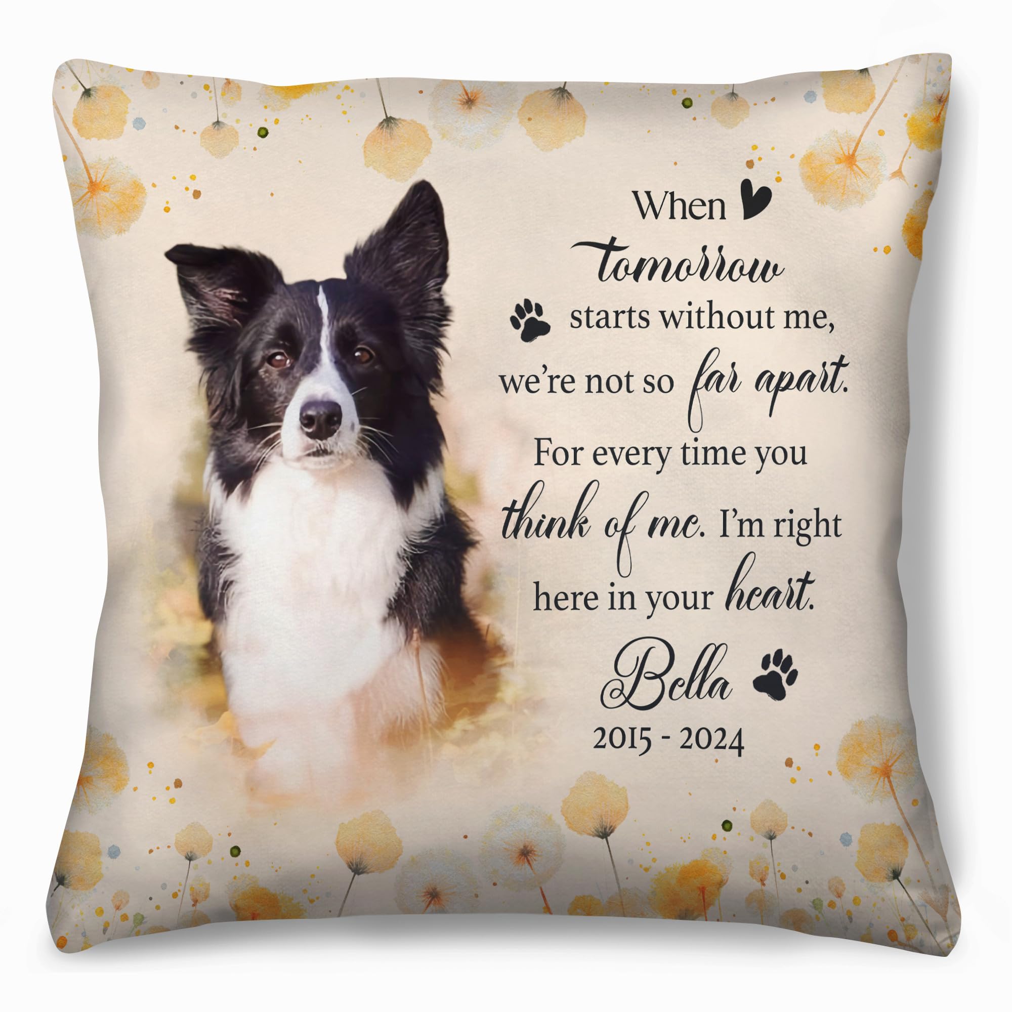 Personalized Pet Memorial Throw Pillow with Photo, Pet Loss Gifts Dog, In Memory of Dog Gifts, Pet Photo Gifts for Dog Lovers 3