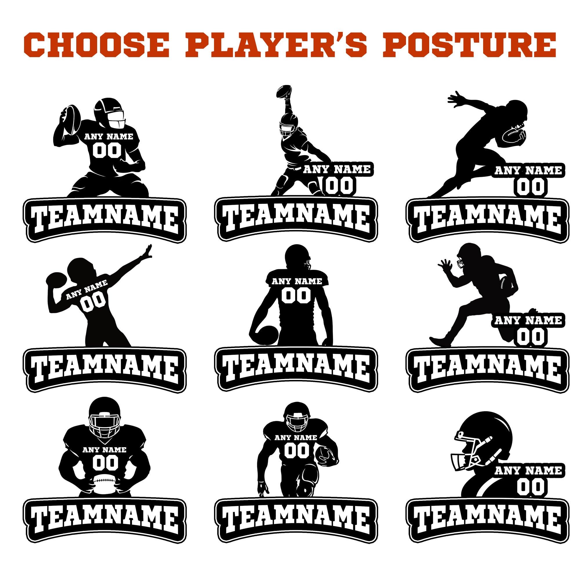 Personalized Football Suncatcher Ornament with Name, Number, Team Name D6
