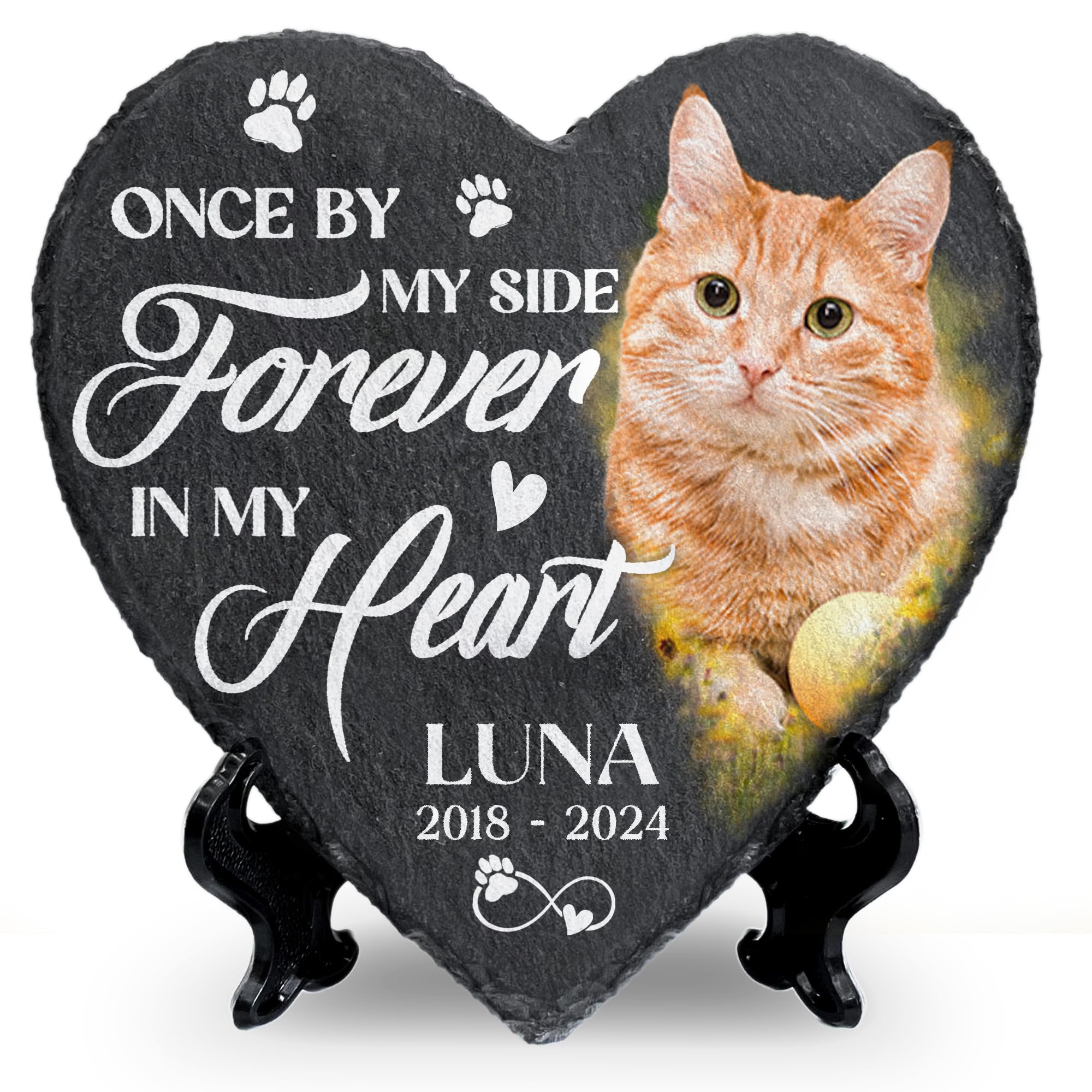 Personalized Cat Memorial Stone, Pet Memorial Stone, Customized Gifts for Cat Lovers, Pet Plaque Memorial Cat, Garden Stone for Loss of Cat