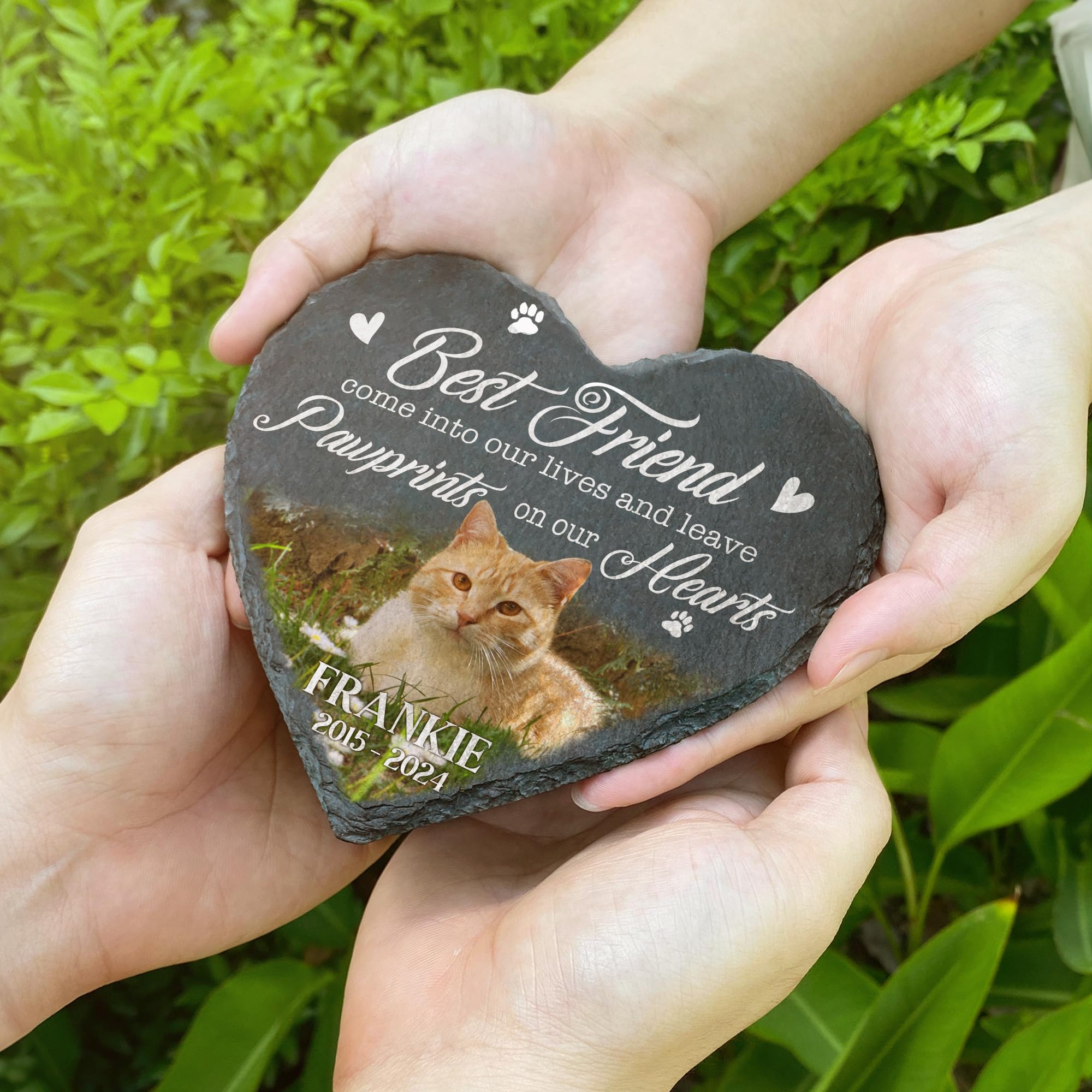 Personalized Cat Memorial Stone, Pet Memorial Stone, Customized Gifts for Cat Lovers, Pet Plaque Memorial Cat, Garden Stone for Loss of Cat, Pet Grave Stones for Cat