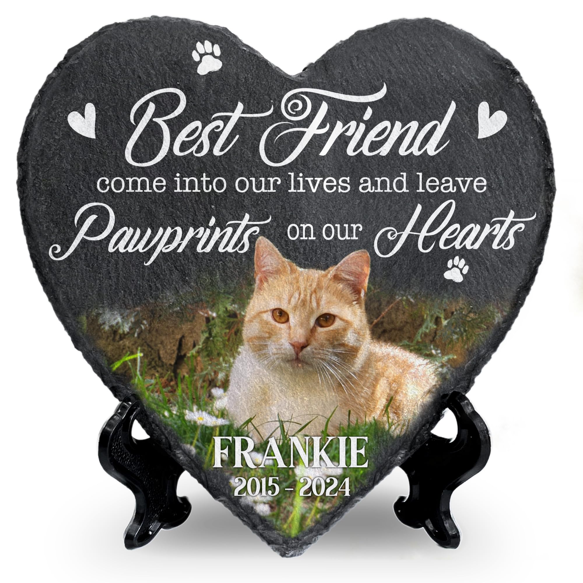 Personalized Cat Memorial Stone, Pet Memorial Stone, Customized Gifts for Cat Lovers, Pet Plaque Memorial Cat, Garden Stone for Loss of Cat, Pet Grave Stones for Cat