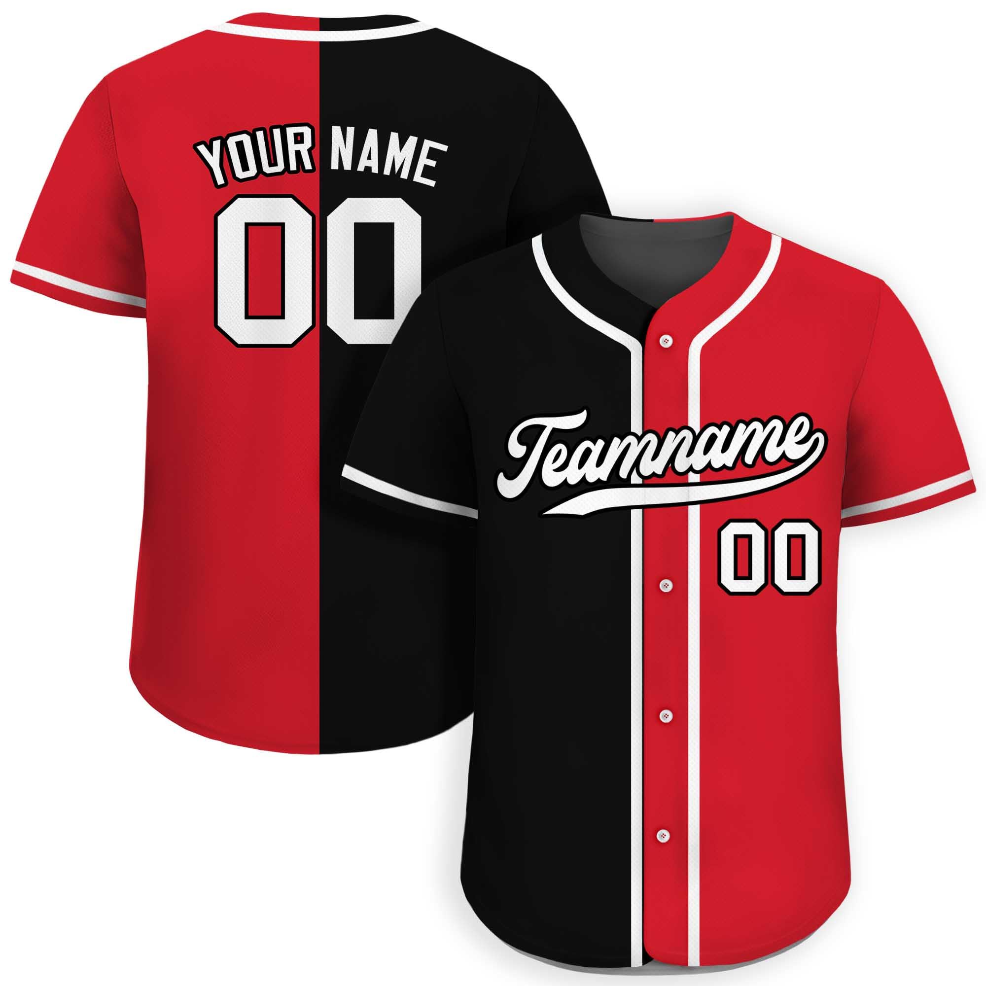 Custom Split Baseball Jersey for Men Women Youth Kid with Teamname Name Number D1