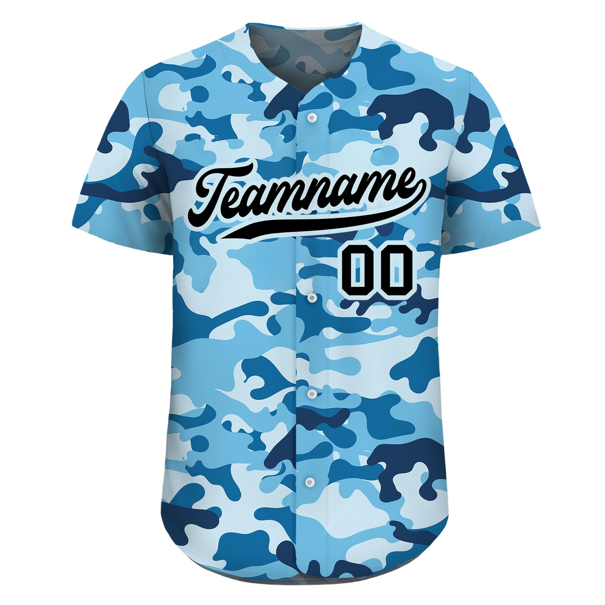 Personalized Camo Baseball Jersey with Custom Teamname Name Number, Men Women Youth D1