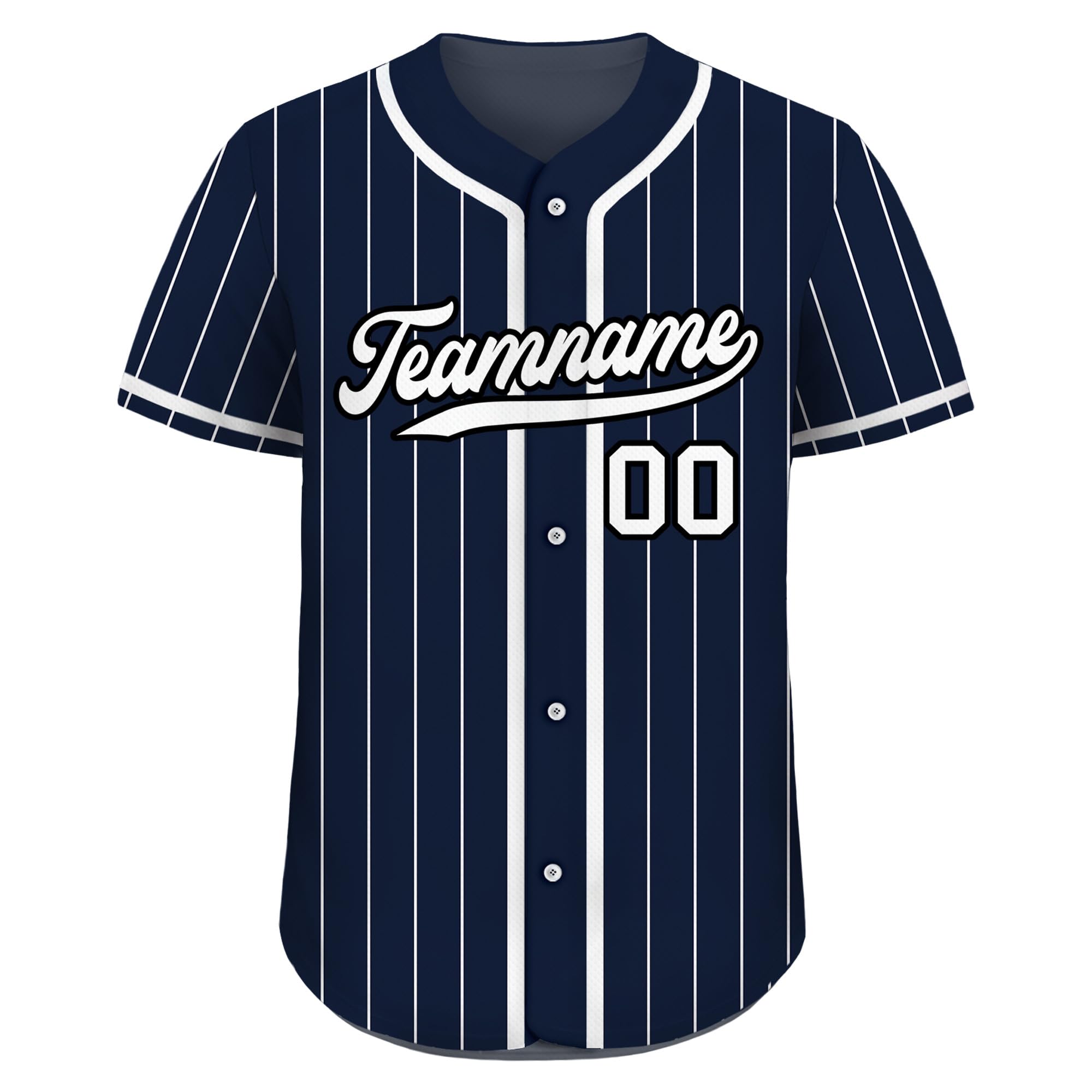 Custom Pinstripe Baseball Jersey with Teamname Name Number for Men Women Youth D2