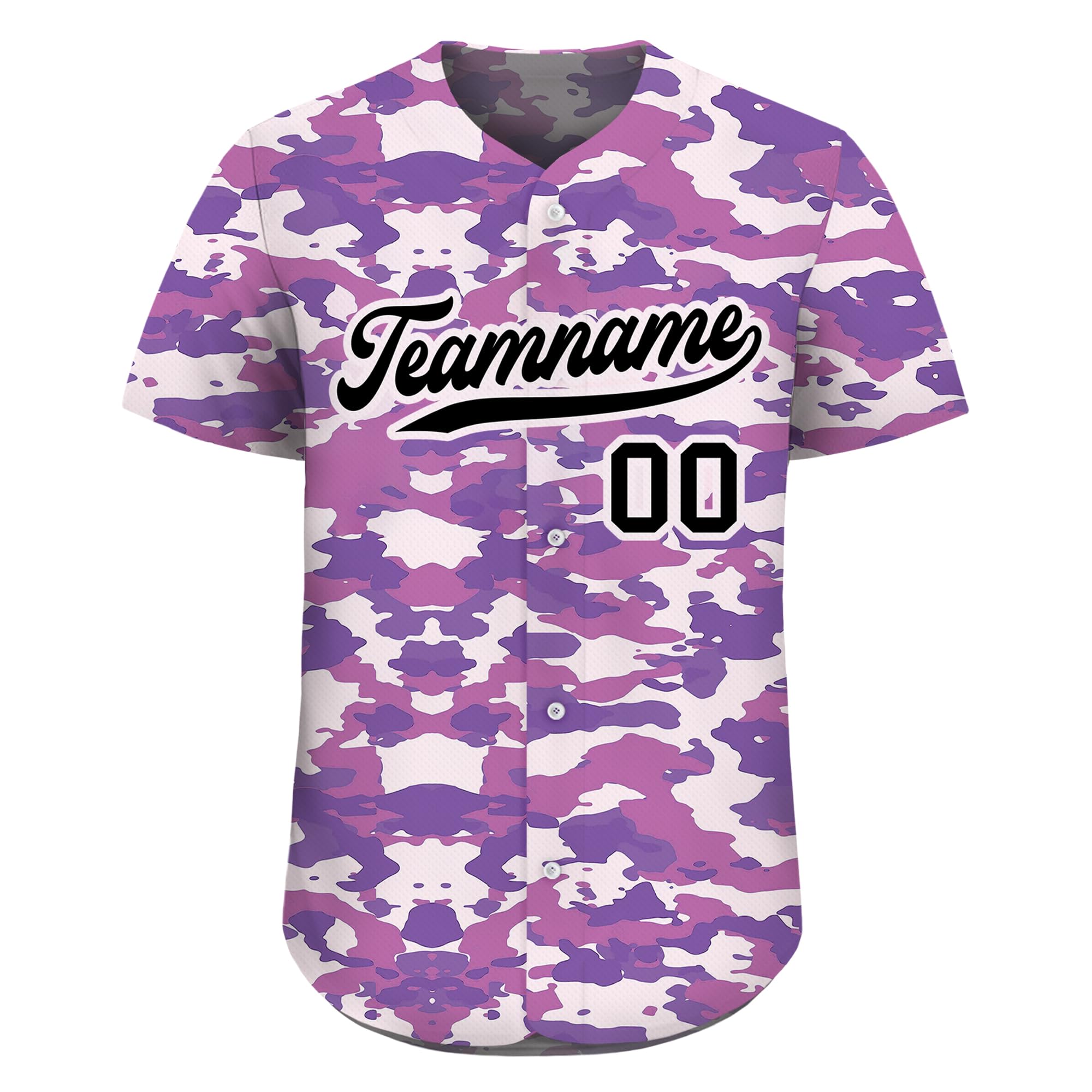 Personalized Camo Baseball Jersey with Custom Teamname Name Number, Men Women Youth D5