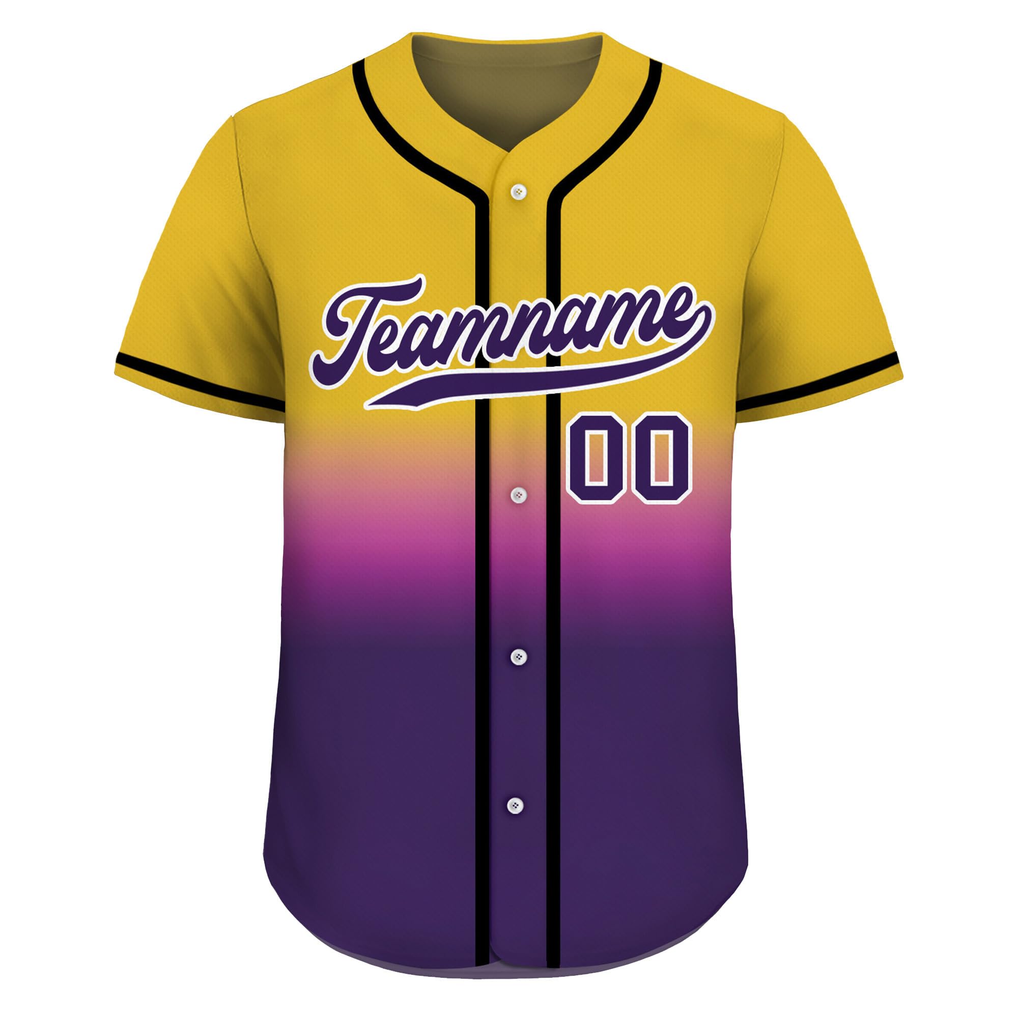 Custom Gradient Baseball Jersey with Personalized Teamname Name Number D4