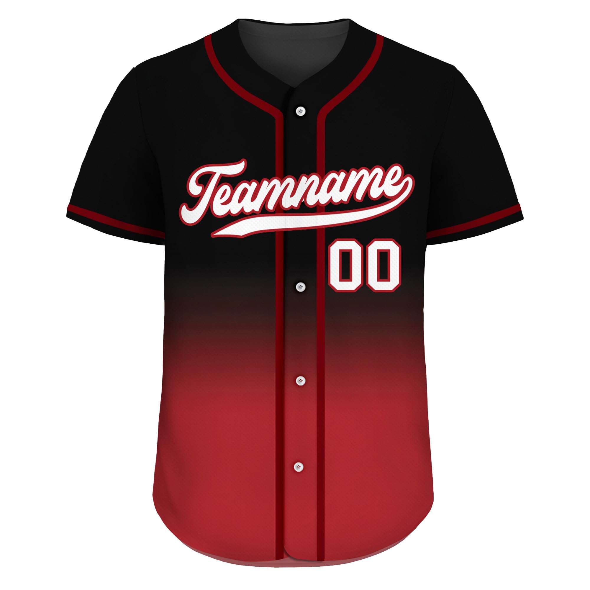 Custom Gradient Baseball Jersey with Personalized Teamname Name Number D5