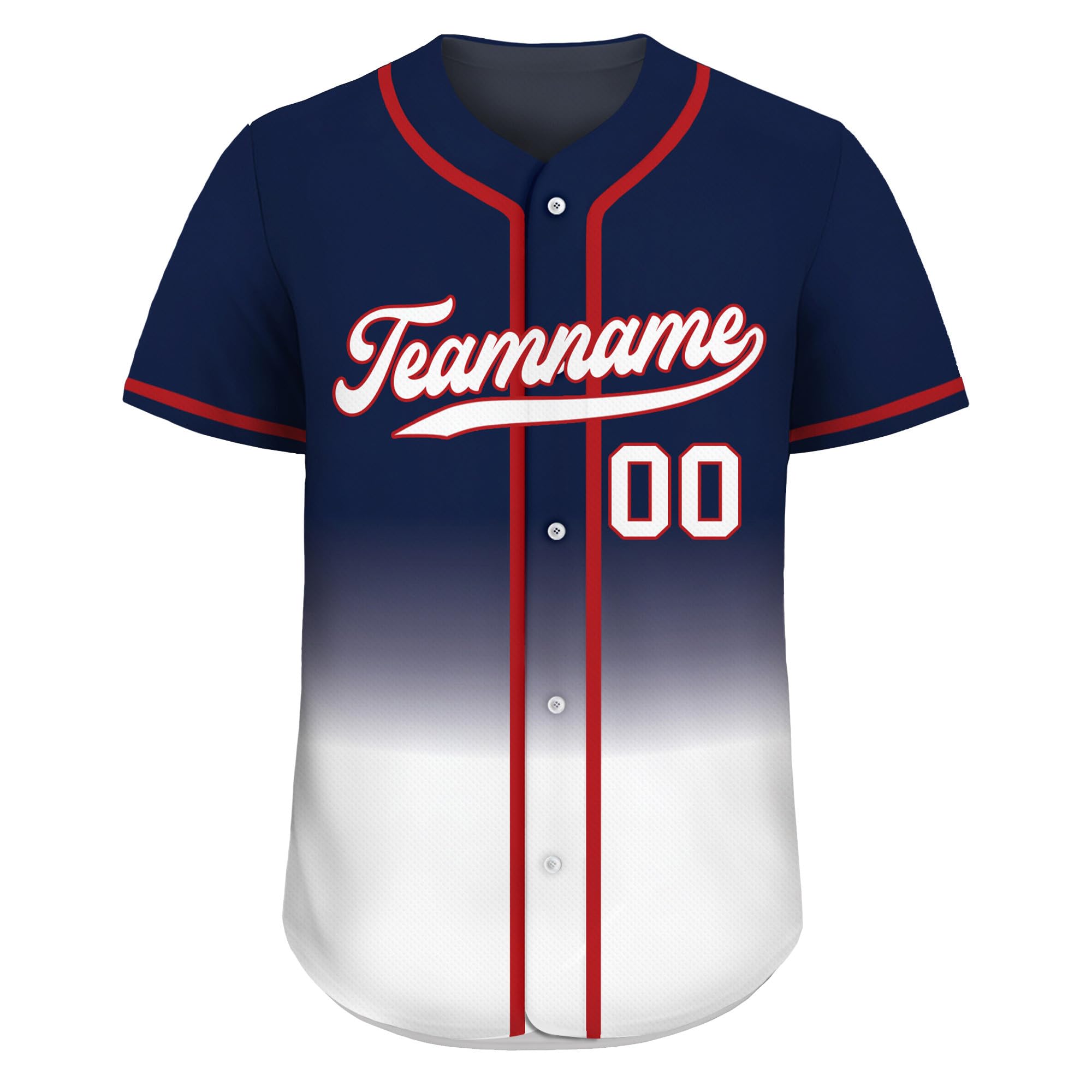 Custom Gradient Baseball Jersey with Personalized Teamname Name Number D6