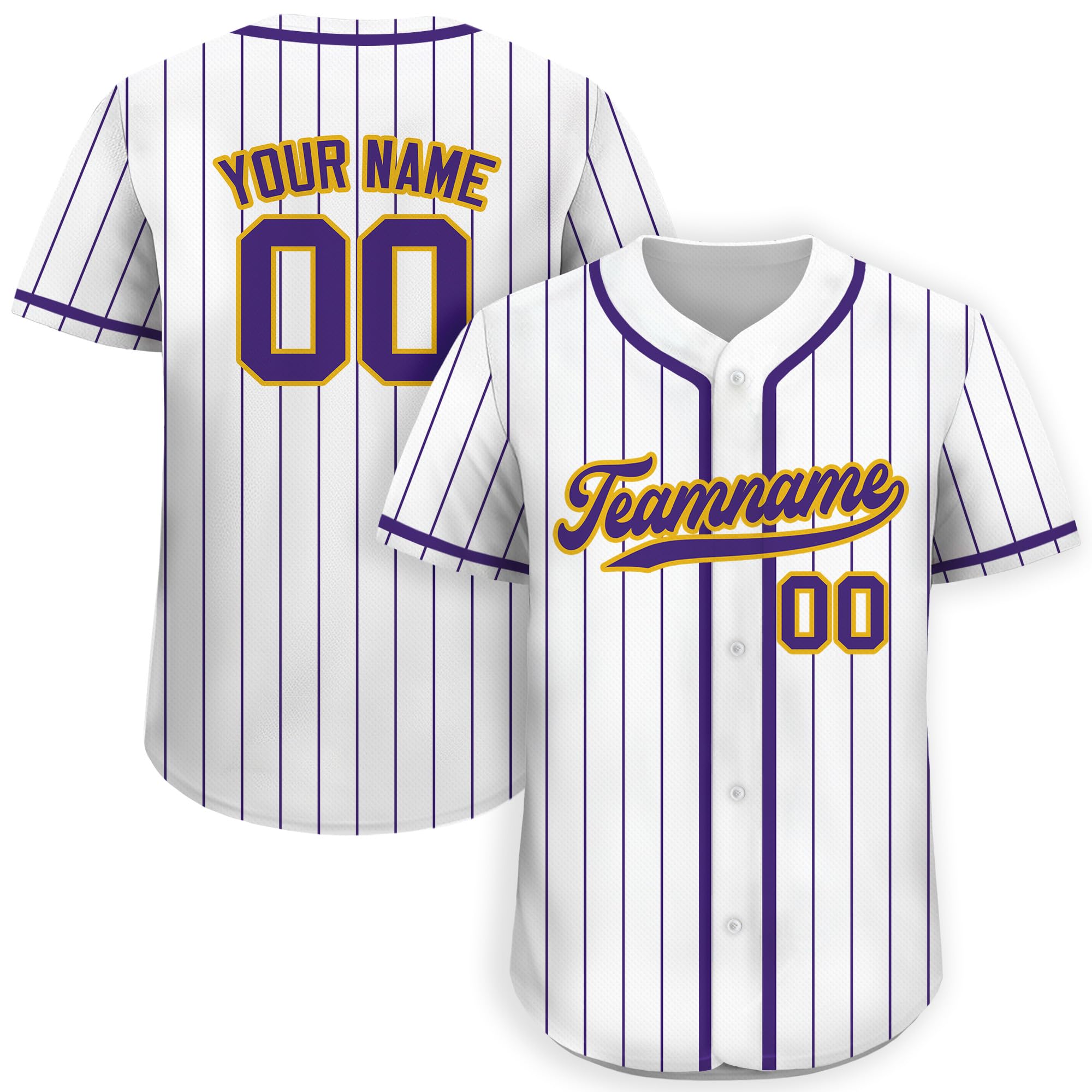 Custom Pinstripe Baseball Jersey with Teamname Name Number for Men Women Youth D7