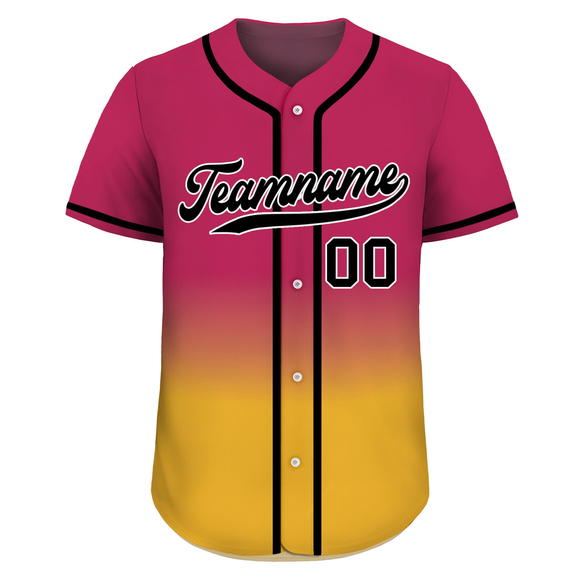 Custom Gradient Baseball Jersey with Personalized Teamname Name Number D7