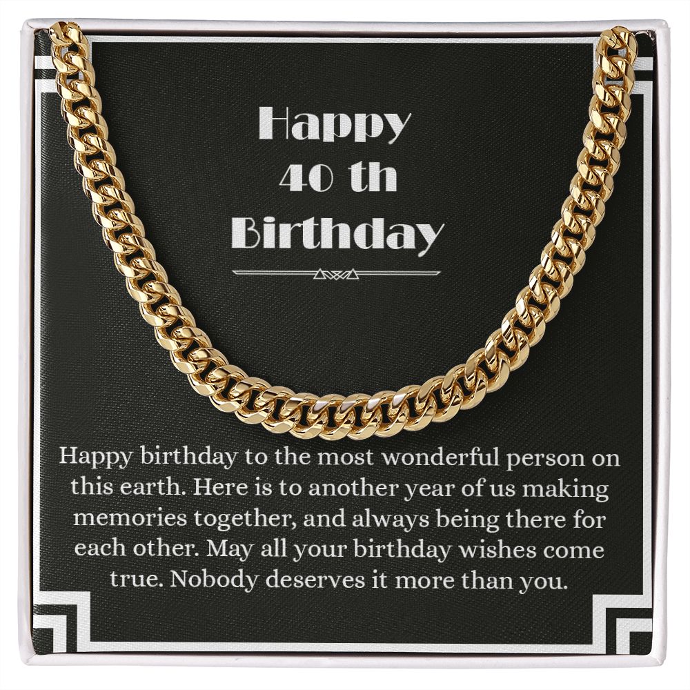 Cuban Link Chain - B0BHPVZX1W - 40th Birthday