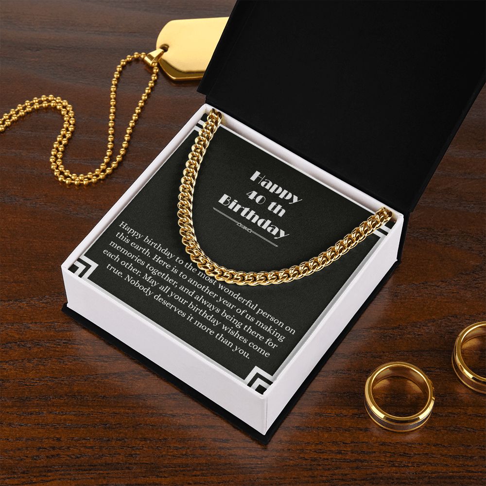 Cuban Link Chain - B0BHPVZX1W - 40th Birthday