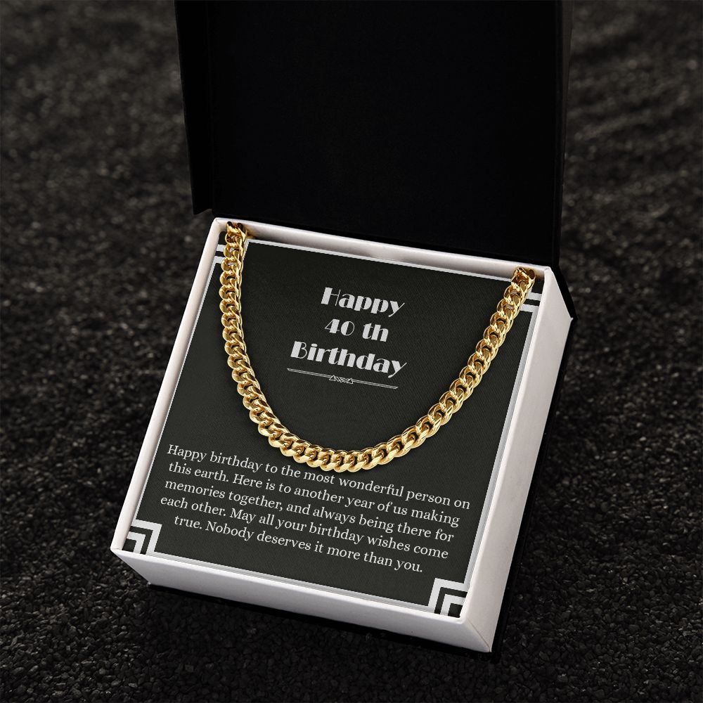 Cuban Link Chain - B0BHPVZX1W - 40th Birthday