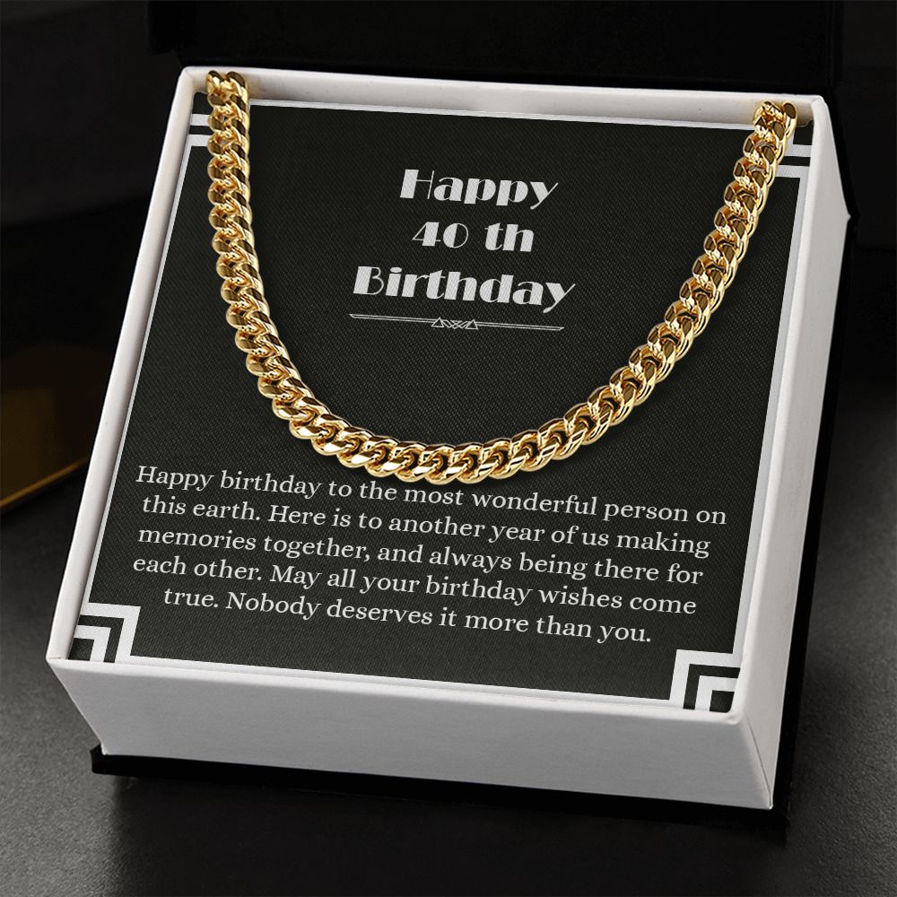 Cuban Link Chain - B0BHPVZX1W - 40th Birthday