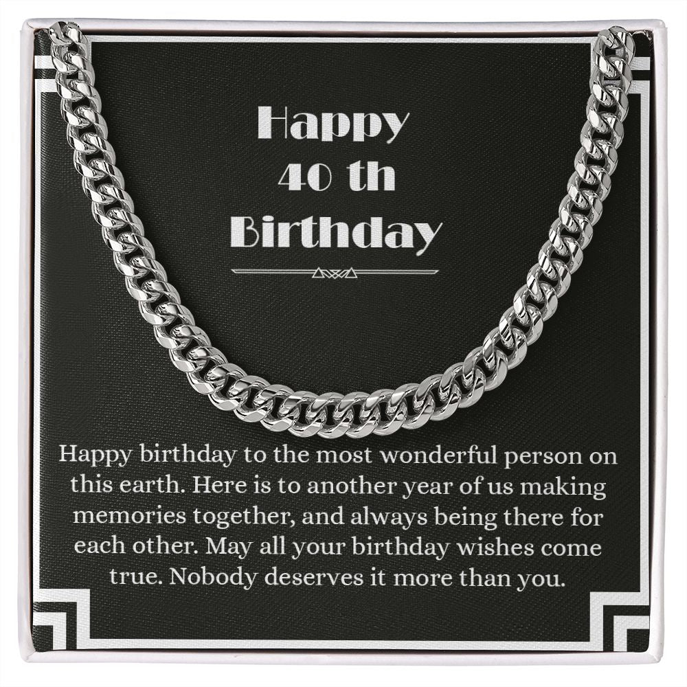 Cuban Link Chain - B0BHPVZX1W - 40th Birthday