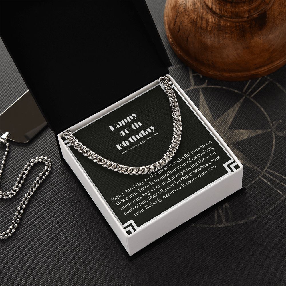 Cuban Link Chain - B0BHPVZX1W - 40th Birthday