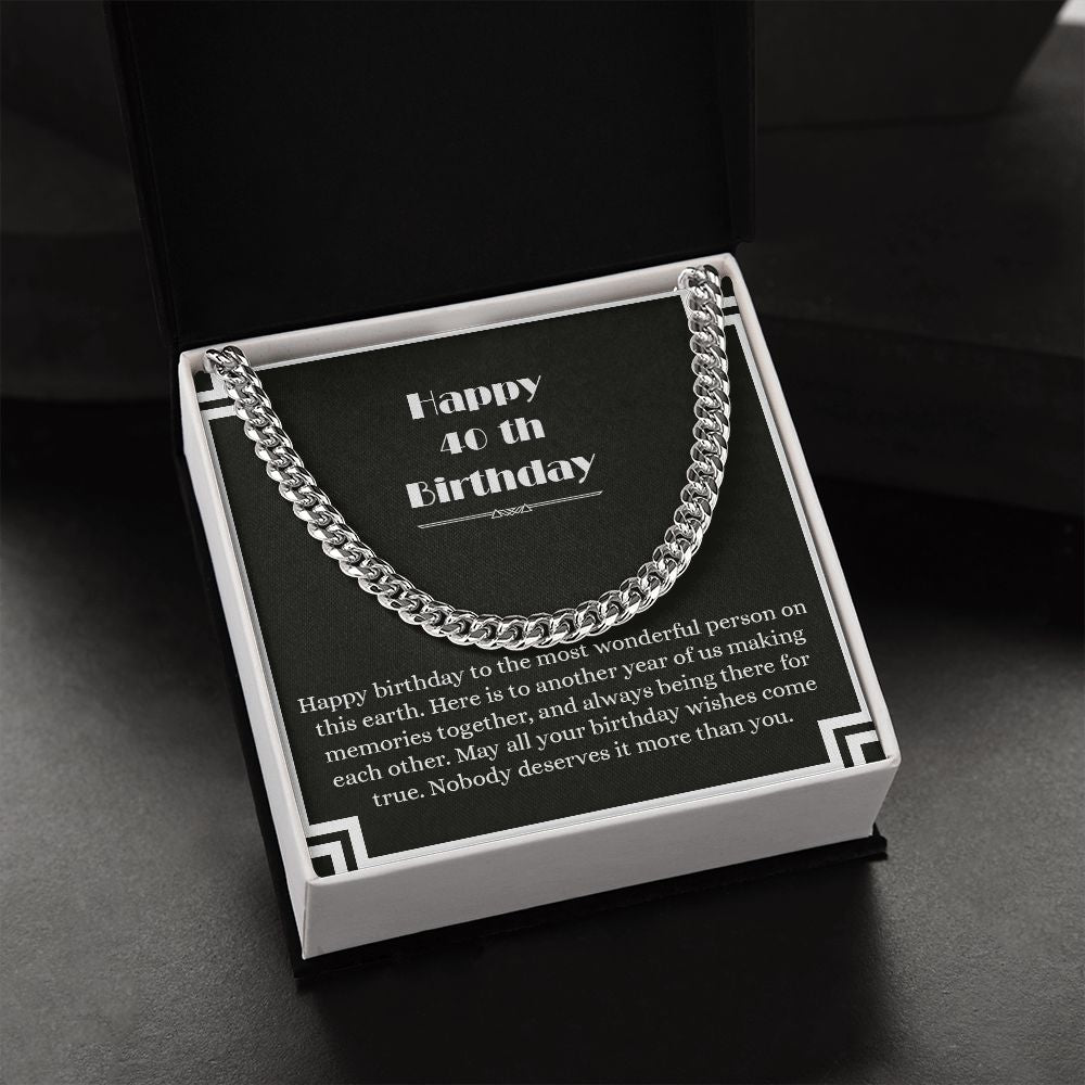 Cuban Link Chain - B0BHPVZX1W - 40th Birthday