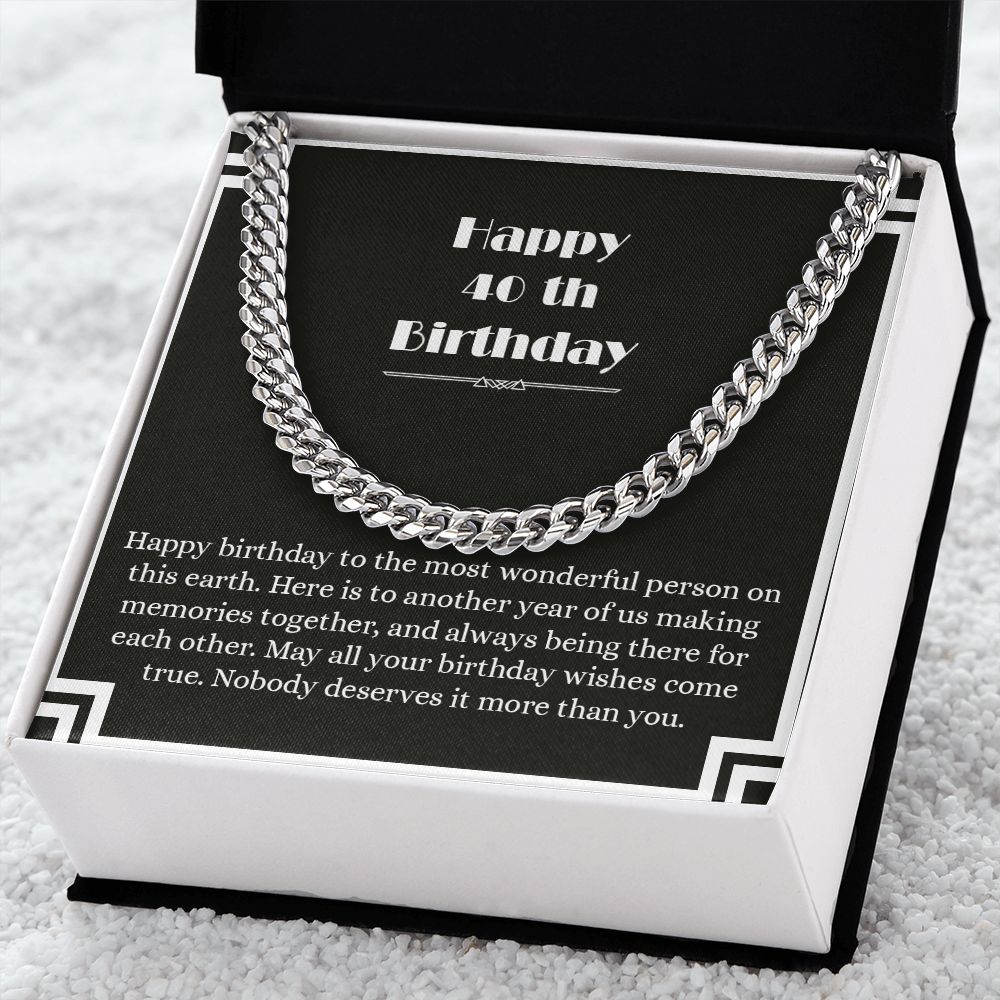 Cuban Link Chain - B0BHPVZX1W - 40th Birthday