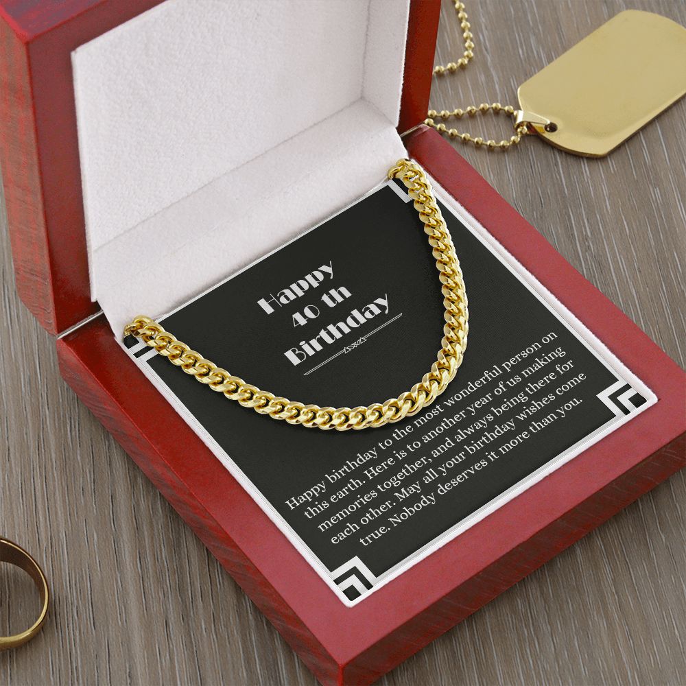 Cuban Link Chain - B0BHPVZX1W - 40th Birthday