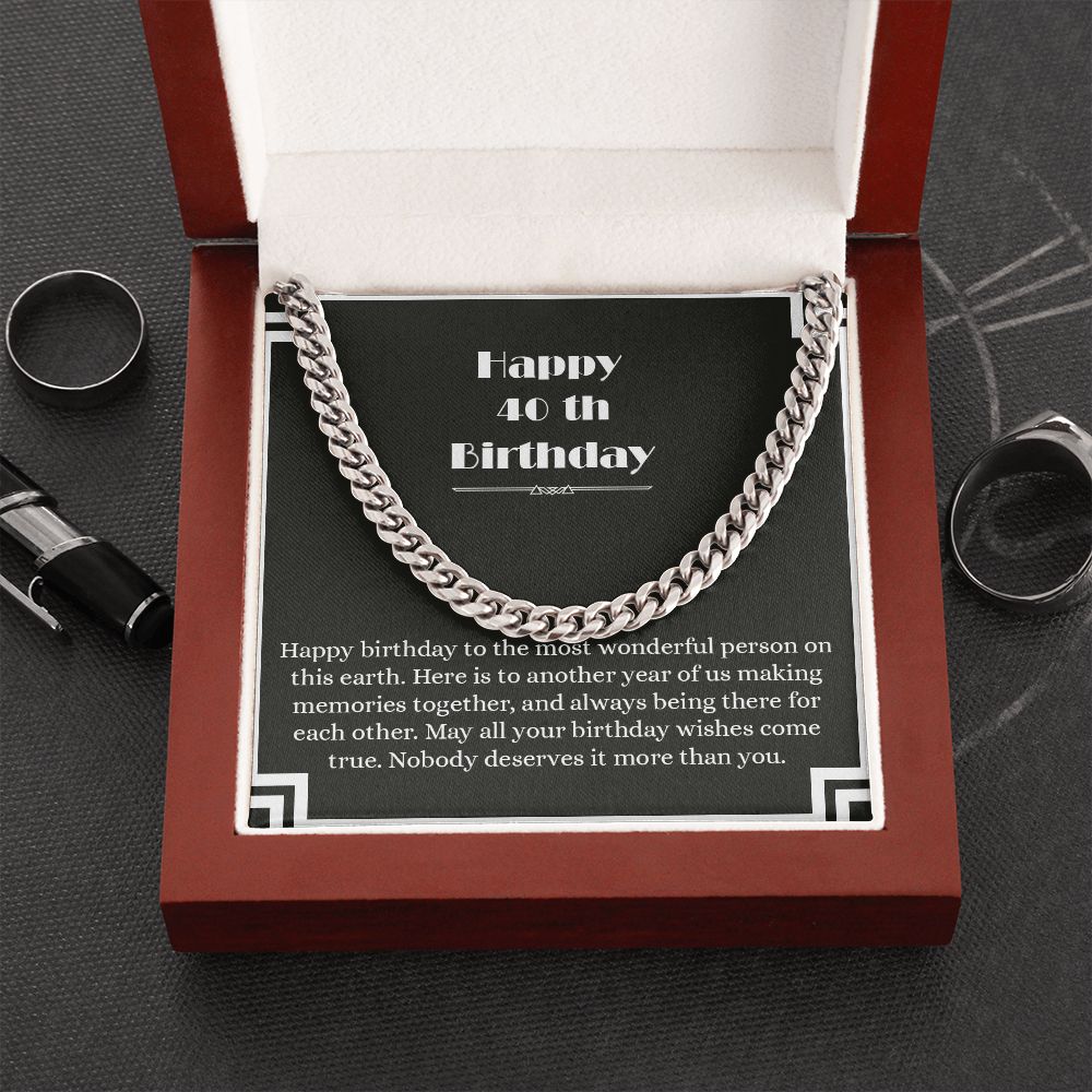 Cuban Link Chain - B0BHPVZX1W - 40th Birthday
