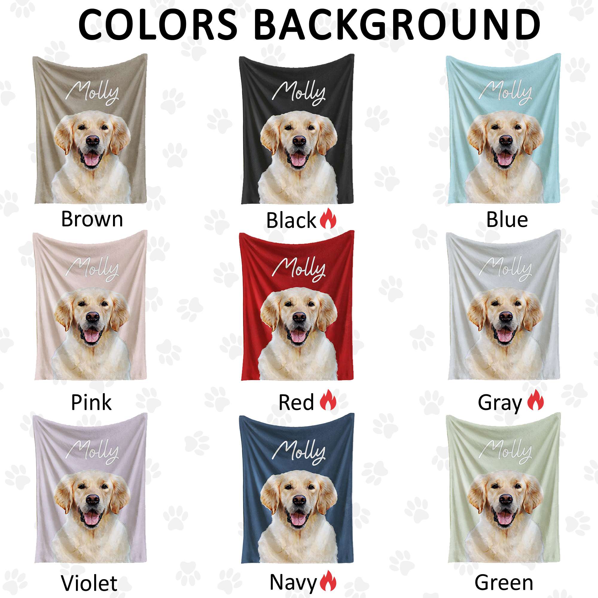Personalized Dog Portrait Blanket, Customized Dog Blankets with Photos and Text, Personal Flannel Blankets with Pictures, Custom Pet Memorial Gifts for Loss of Dog