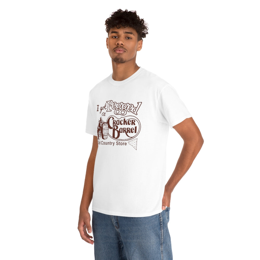 I got pegged at cracker barrel shirt - Unisex Heavy Cotton Tee - B0BBV3RKS1