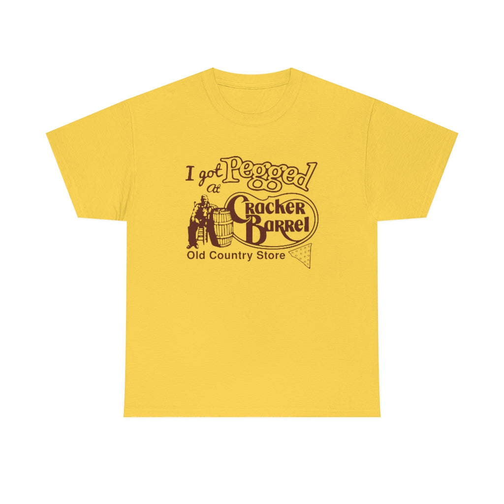 I got pegged at cracker barrel shirt - Unisex Heavy Cotton Tee - B0BBV3RKS1