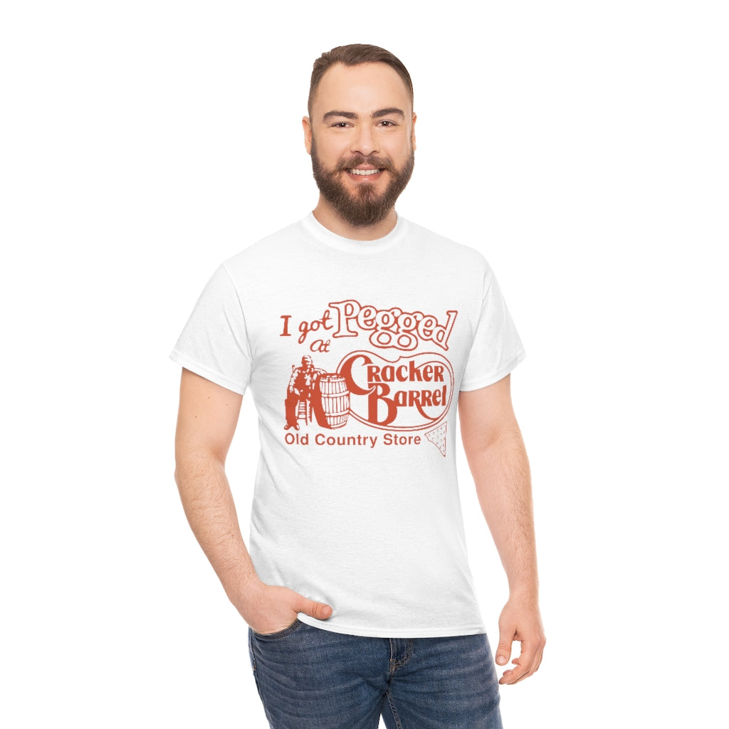 I got pegged at cracker barrel - Unisex Heavy Cotton Tee - B0BBV3RKS1