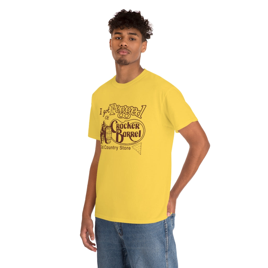 I got pegged at cracker barrel shirt - Unisex Heavy Cotton Tee - B0BBV3RKS1