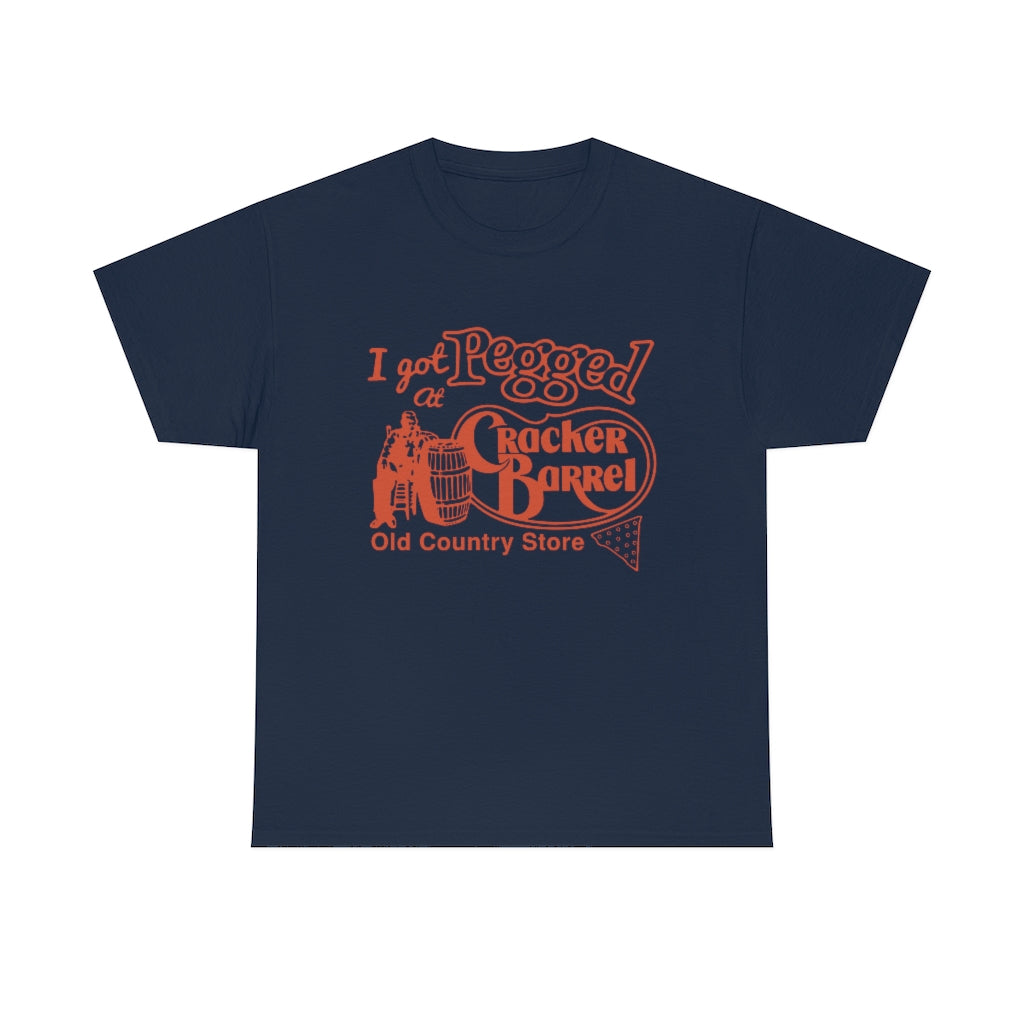 I got pegged at cracker barrel - Unisex Heavy Cotton Tee - B0BBV3RKS1