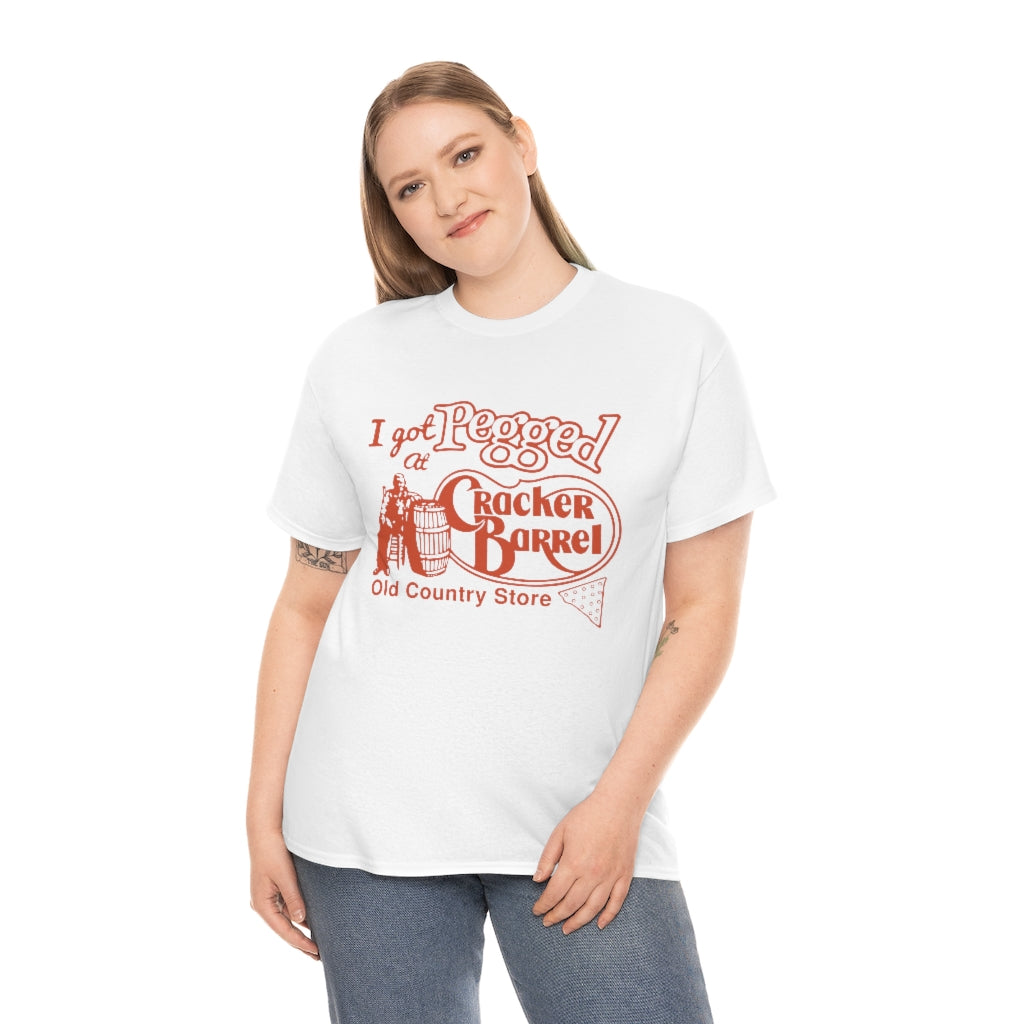 I got pegged at cracker barrel - Unisex Heavy Cotton Tee - B0BBV3RKS1