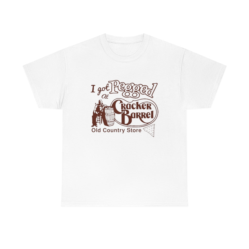 I got pegged at cracker barrel - Unisex Heavy Cotton Tee - B0BBV3RKS1