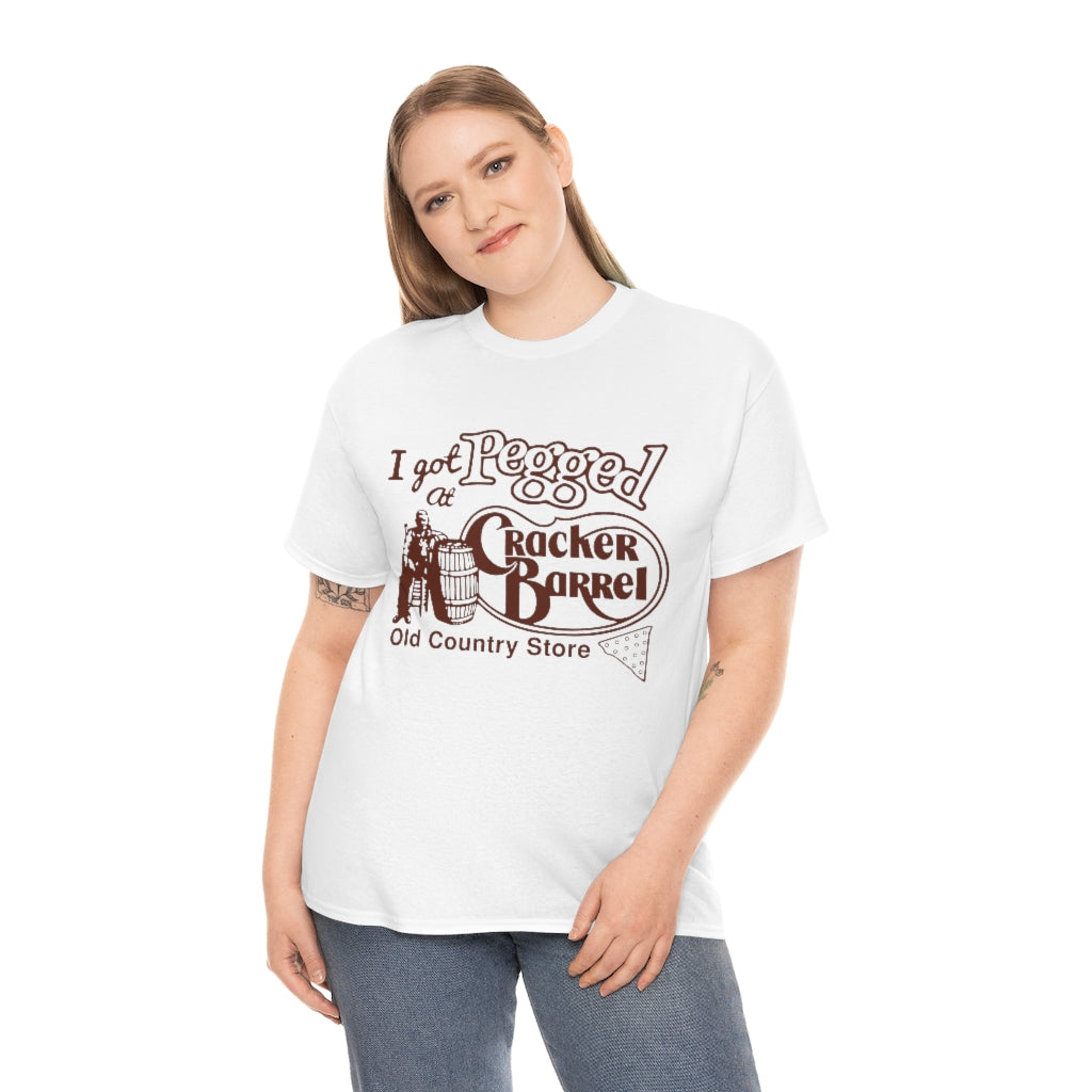 I got pegged at cracker barrel - Unisex Heavy Cotton Tee - B0BBV3RKS1