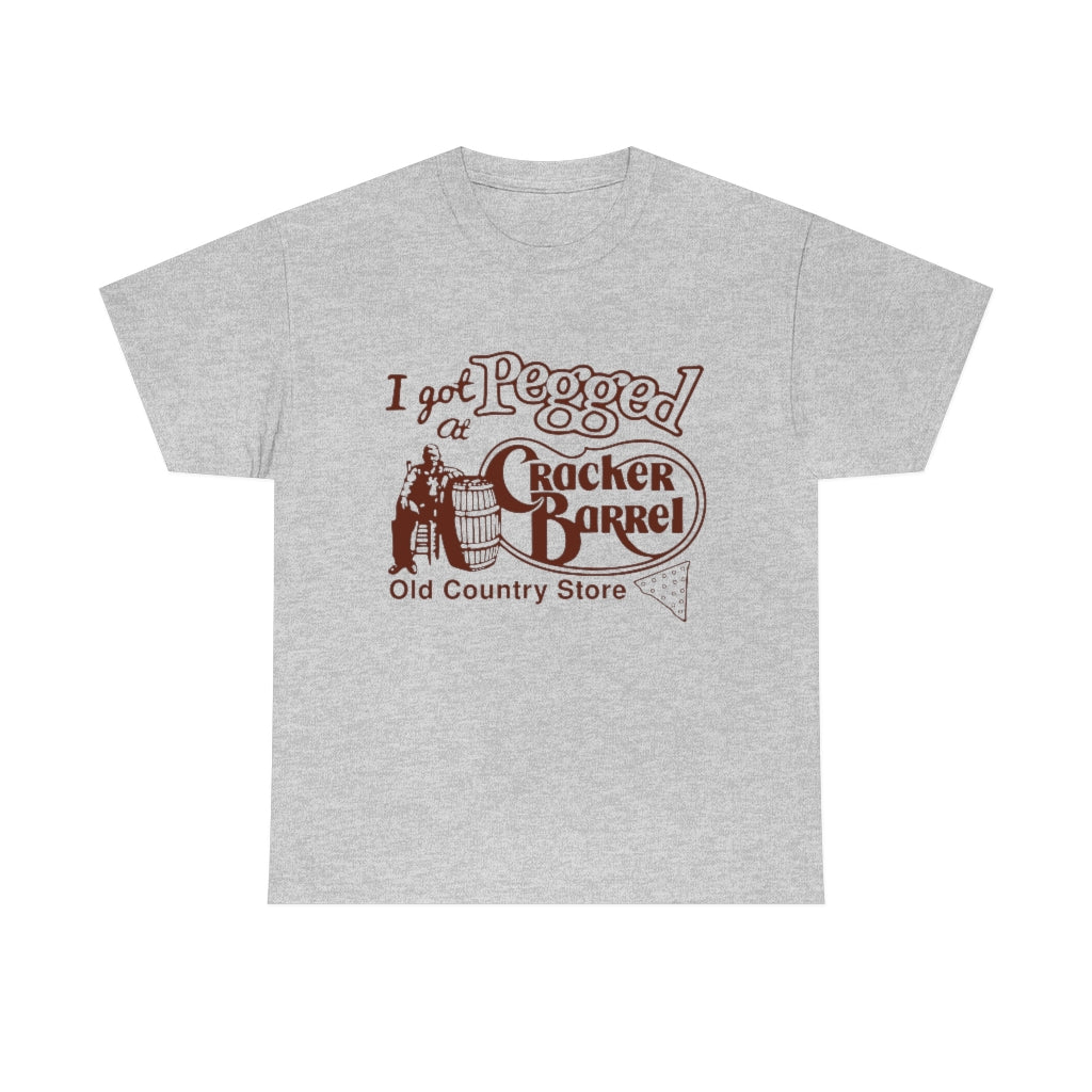 I got pegged at cracker barrel - Unisex Heavy Cotton Tee - B0BBV3RKS1