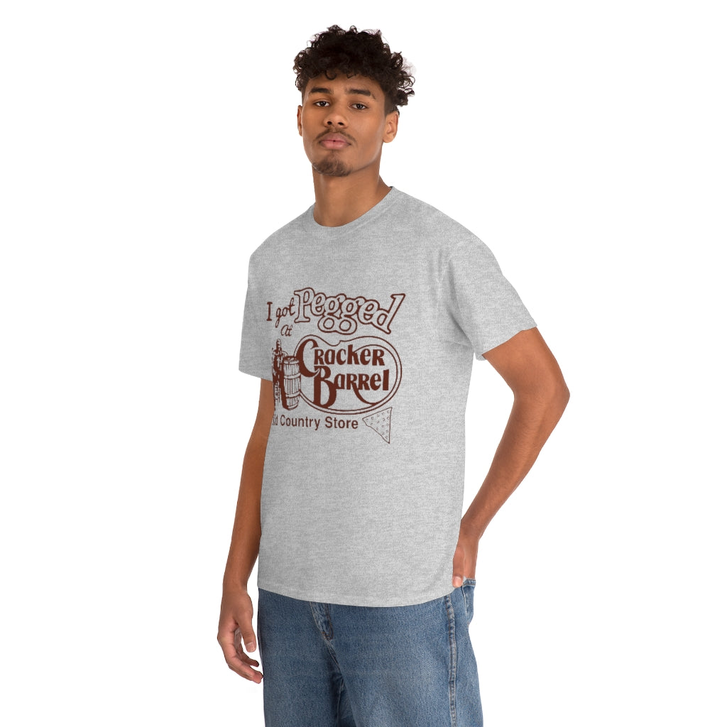I got pegged at cracker barrel - Unisex Heavy Cotton Tee - B0BBV3RKS1