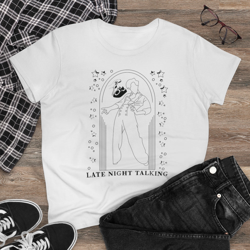 Harry Late Night Talking - Women's Midweight Cotton Tee - B0B9RF7LX3
