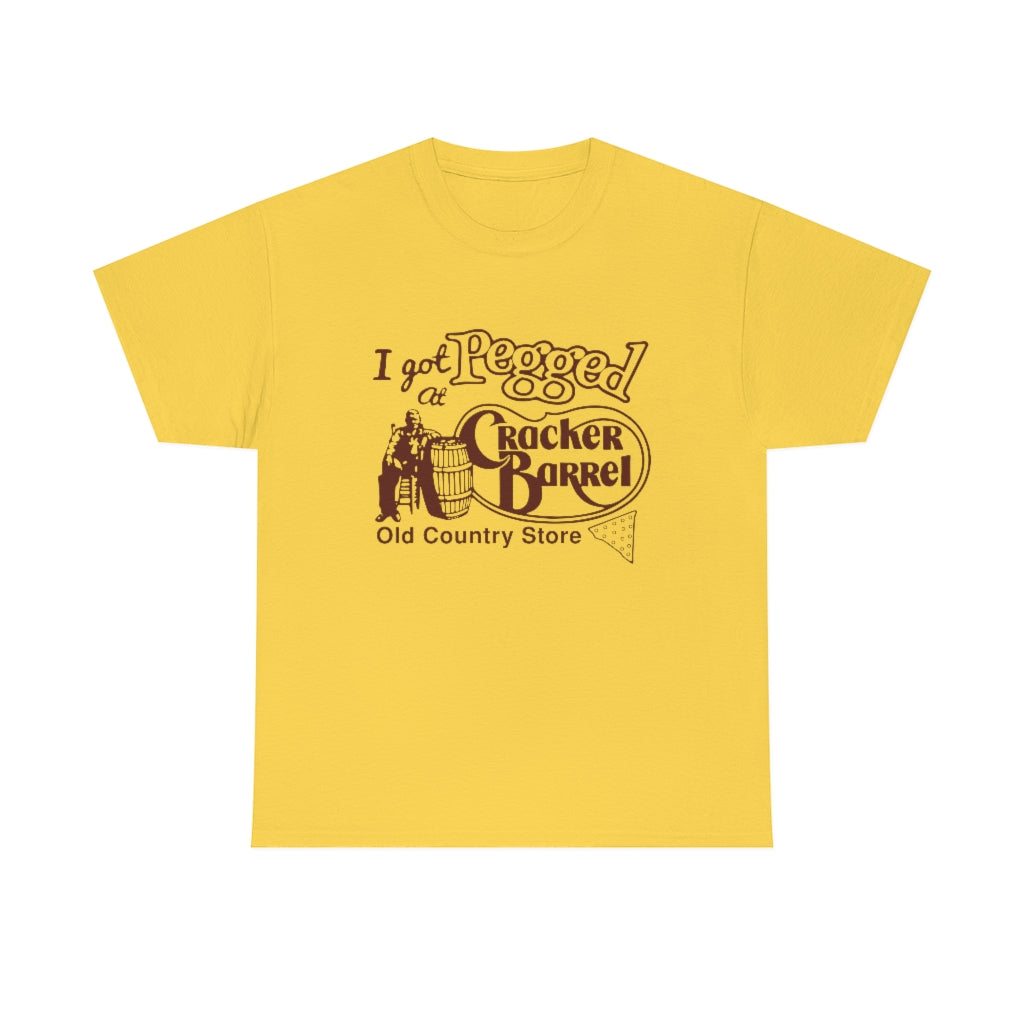 I got pegged at cracker barrel - Unisex Heavy Cotton Tee - B0BBV3RKS1