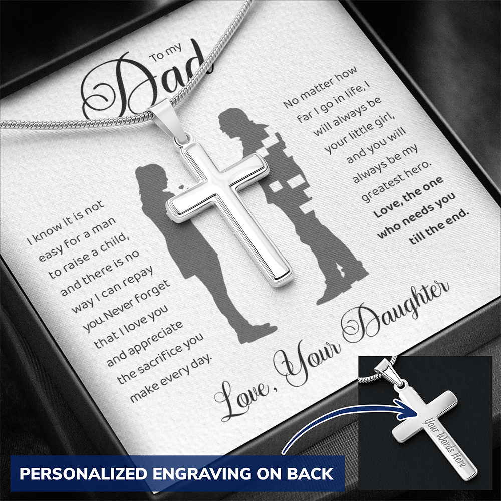 A Special Gift For Your Dad - Stainless Cross Necklace - B0B1J7R4YG