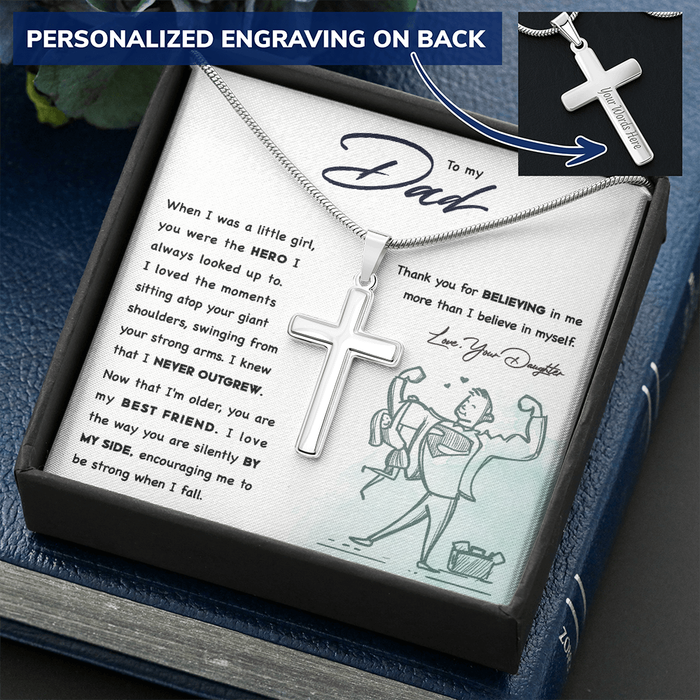 A Special Gift For Your Dad - Stainless Cross Necklace - FREE SHIPPING