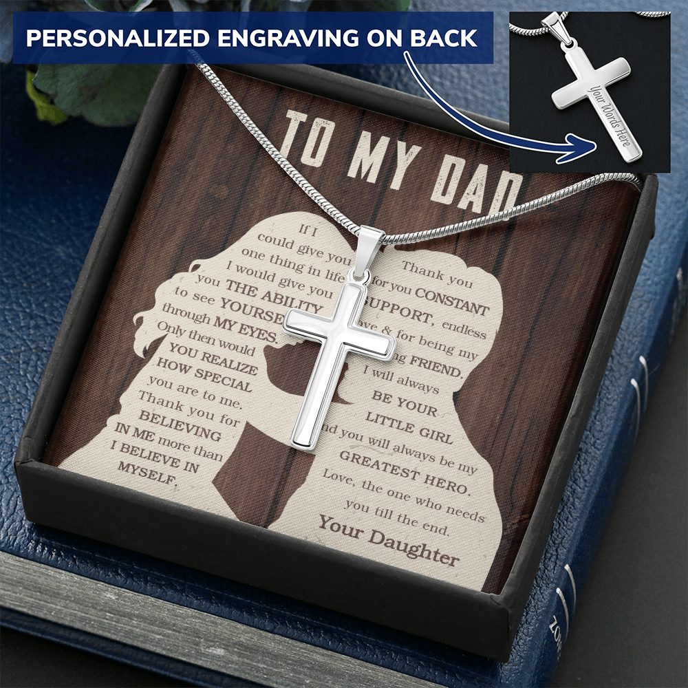 A Special Gift For Your Dad - Personalized Cross Necklace